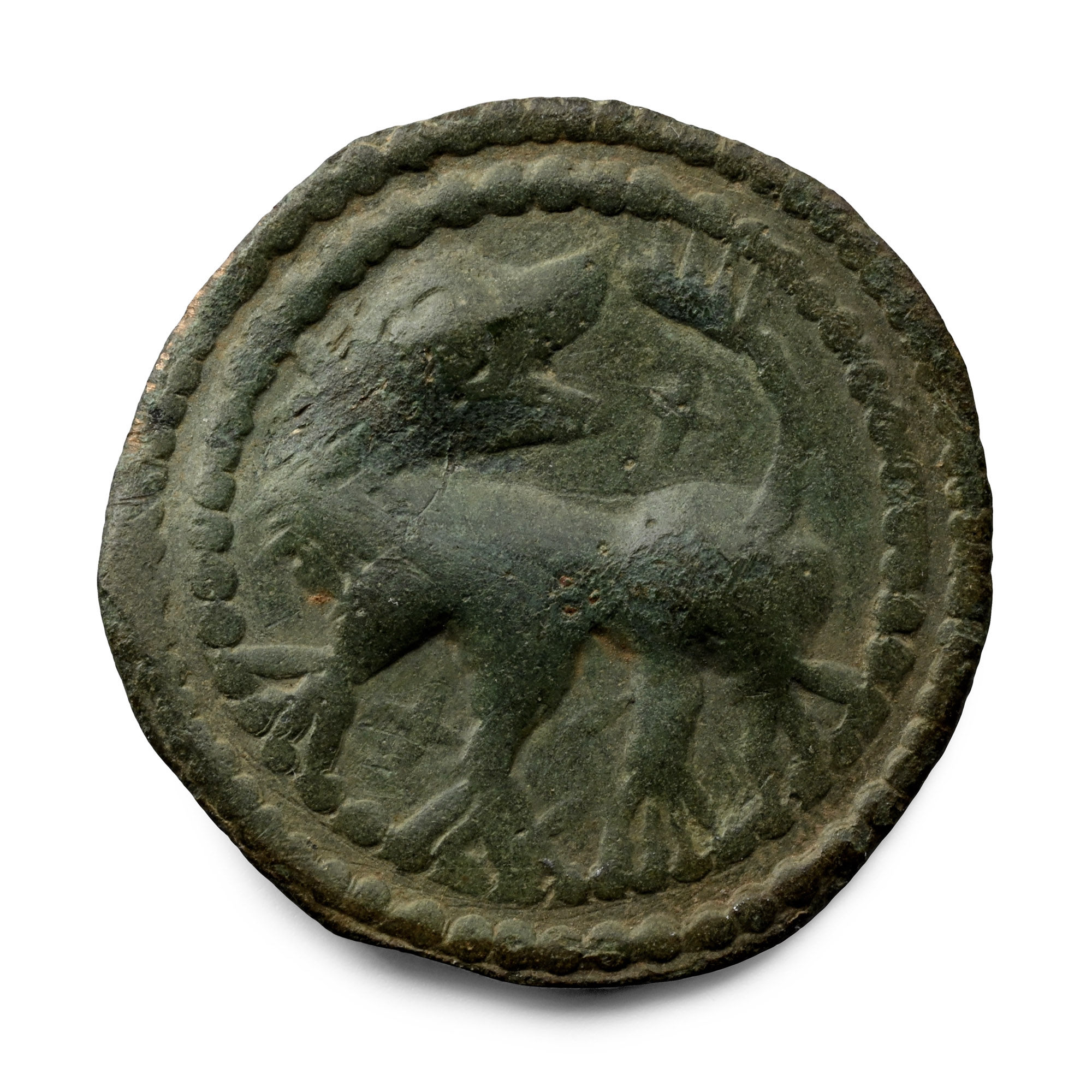 Anglo-Saxon Bronze Beast Facing Back Applied Brooch Face