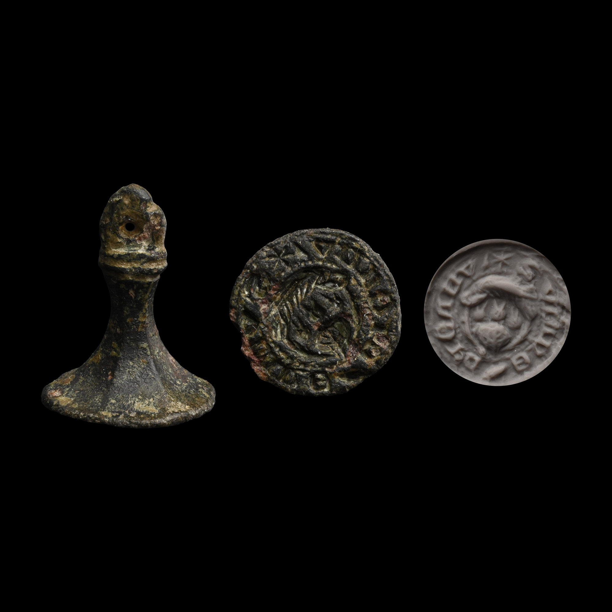 Medieval Bronze Inscribed Seal Matrix