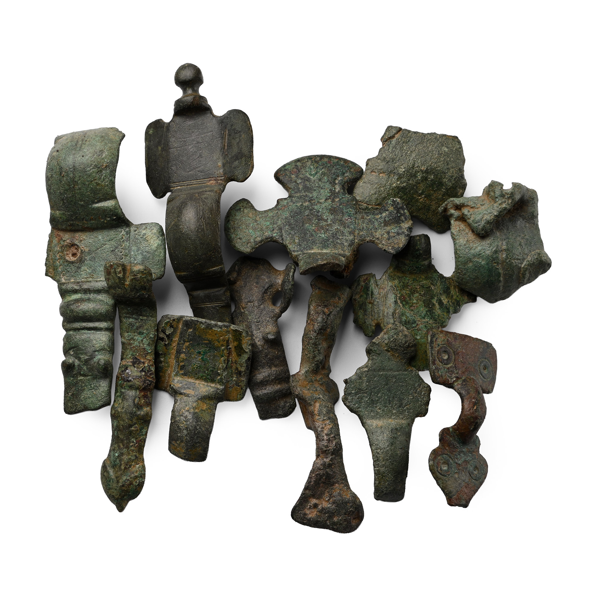 Anglo-Saxon Bronze Brooch Fragment Collection