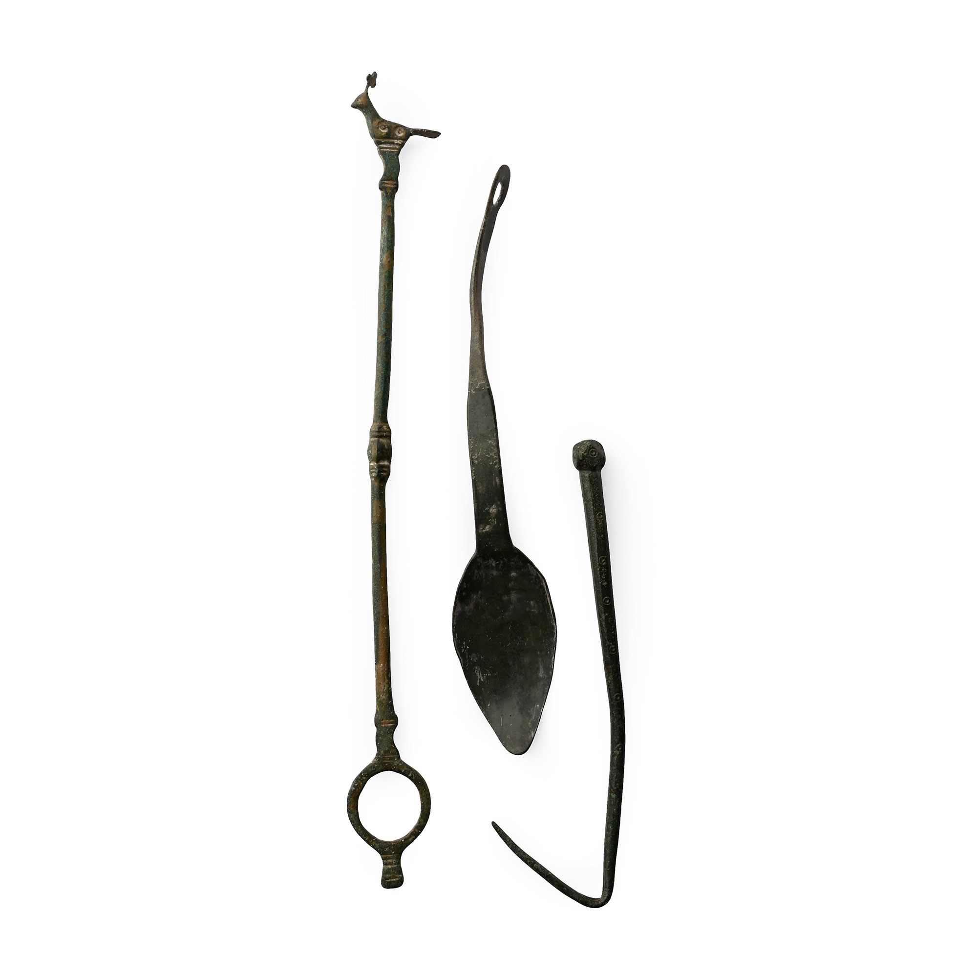 Roman Bronze Spoon, Pin and Distaff