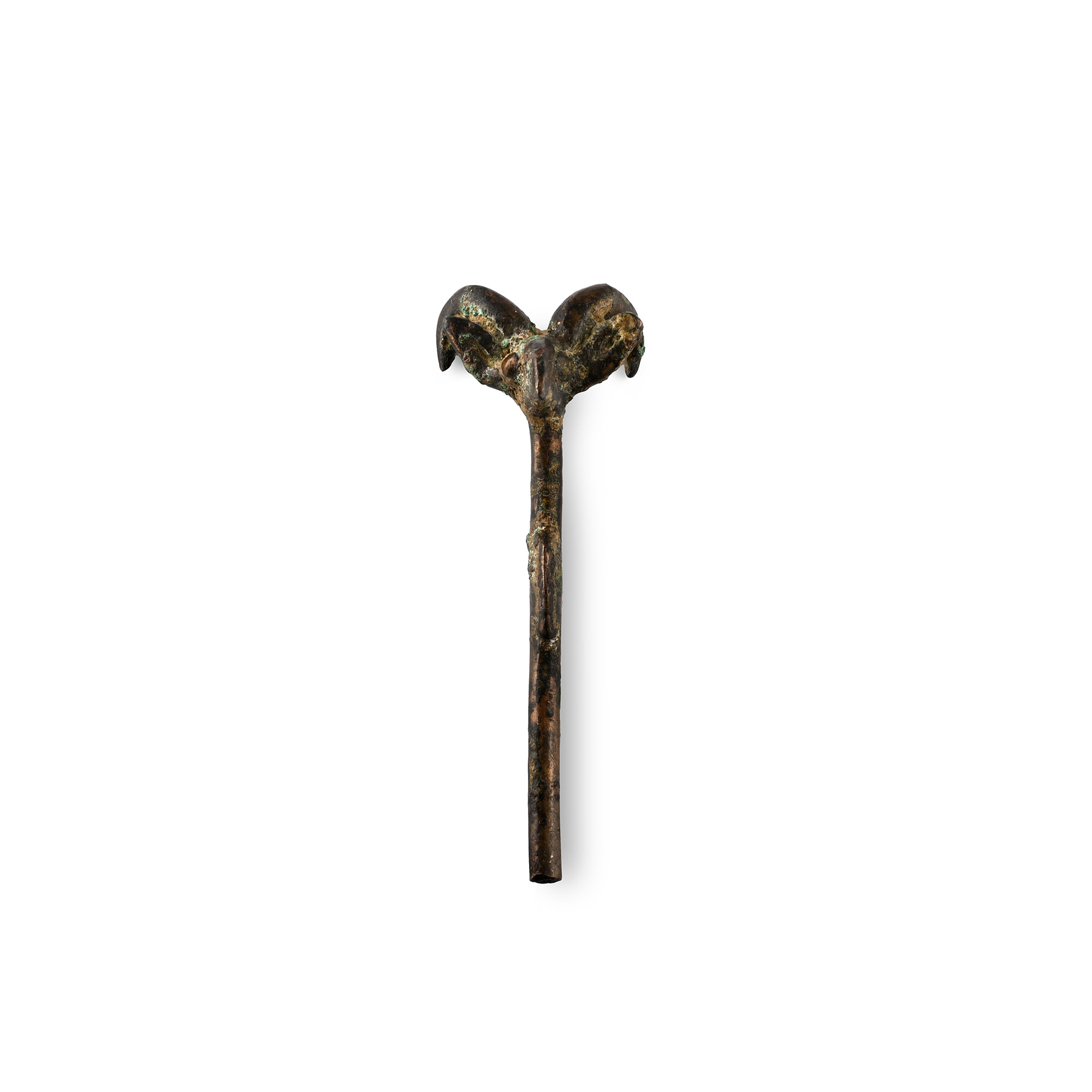 Luristan Bronze Pin Head with Ibex