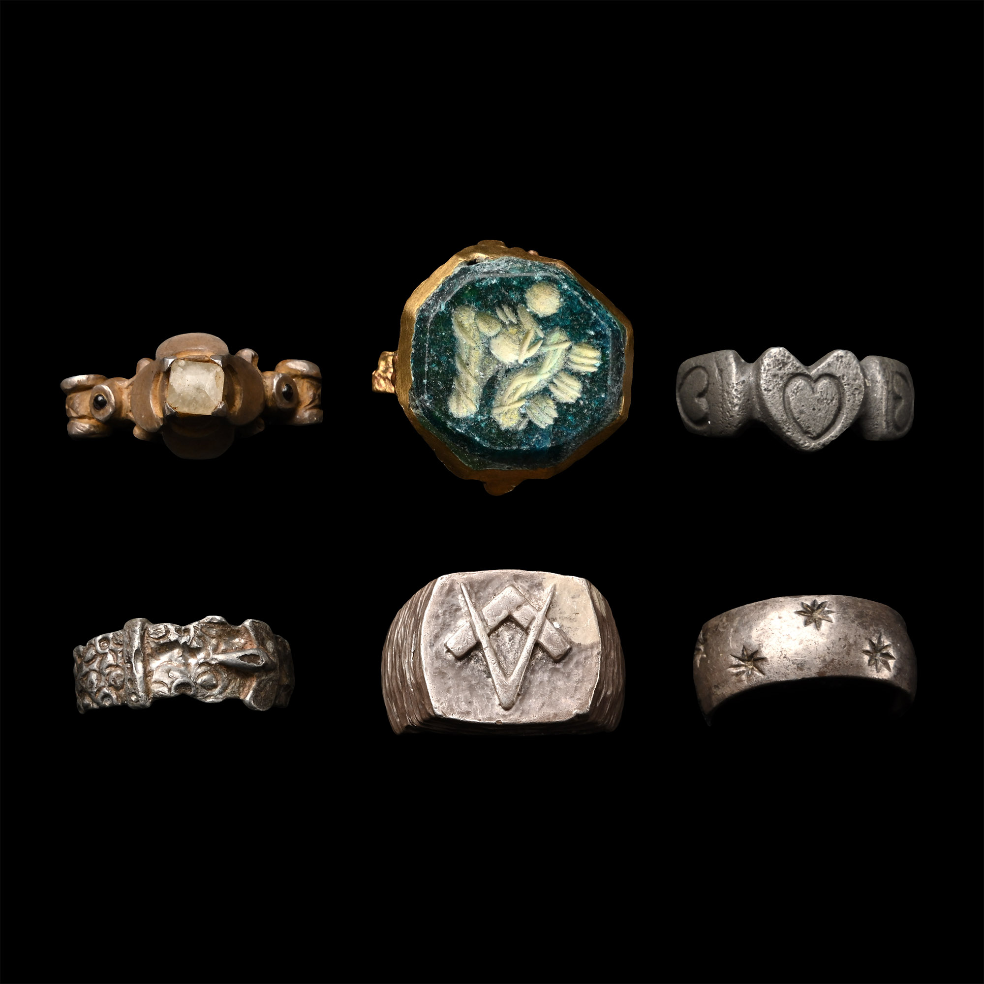 Mixed Silver and Gilt Ring Collection