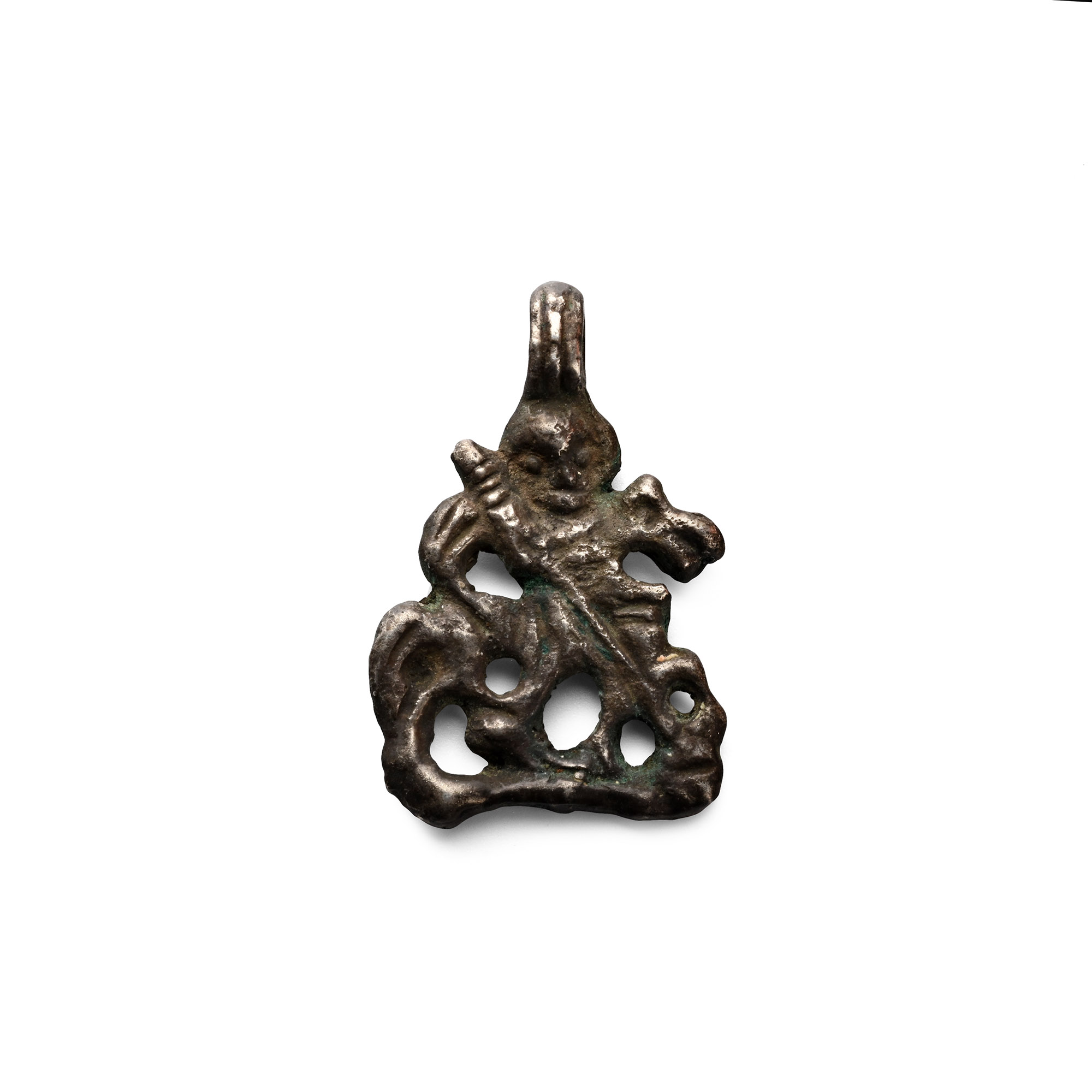 Post Medieval Silver Saint George Silver Pendant