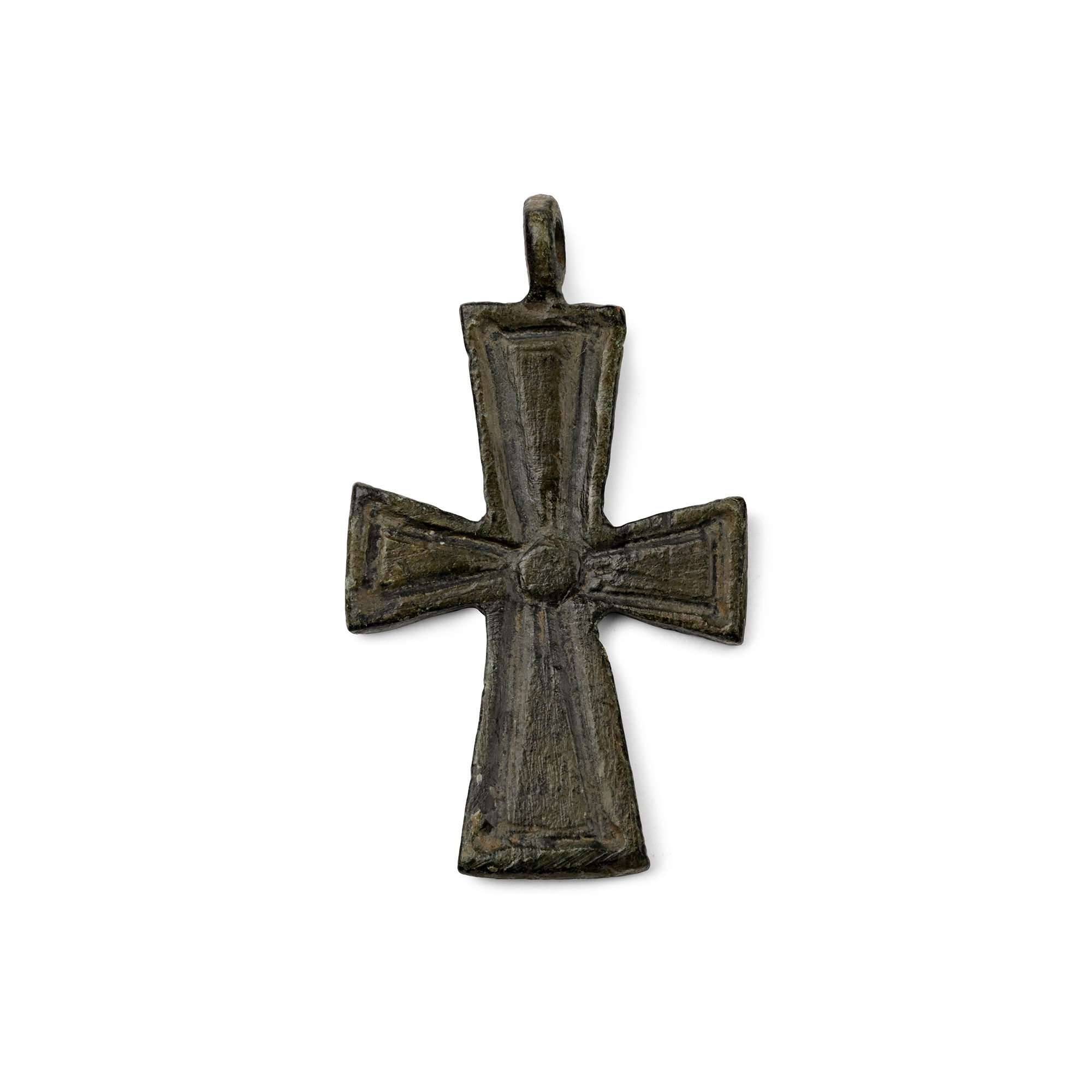 Byzantine Bronze Cross Pendant