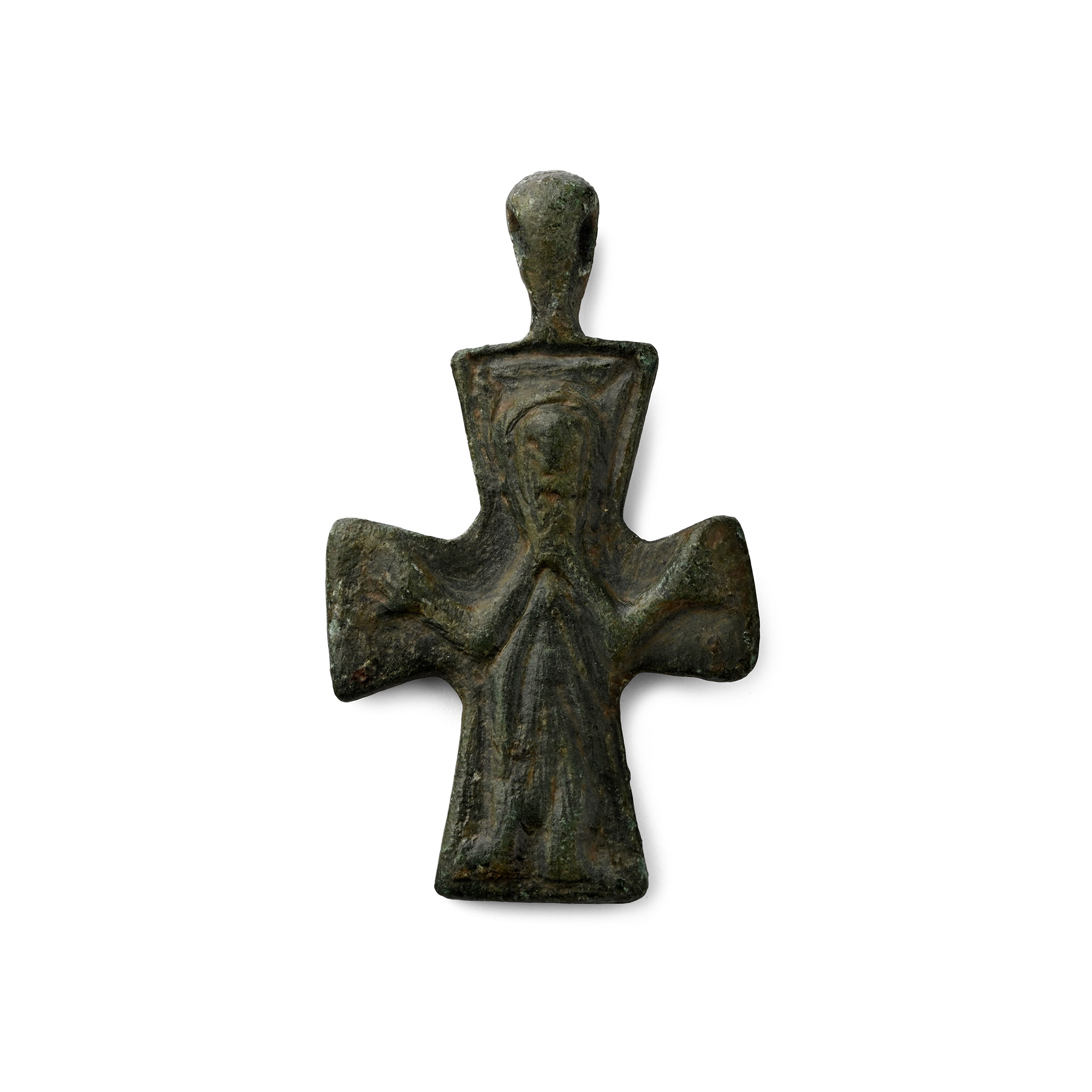 Byzantine Bronze Cross Pendant