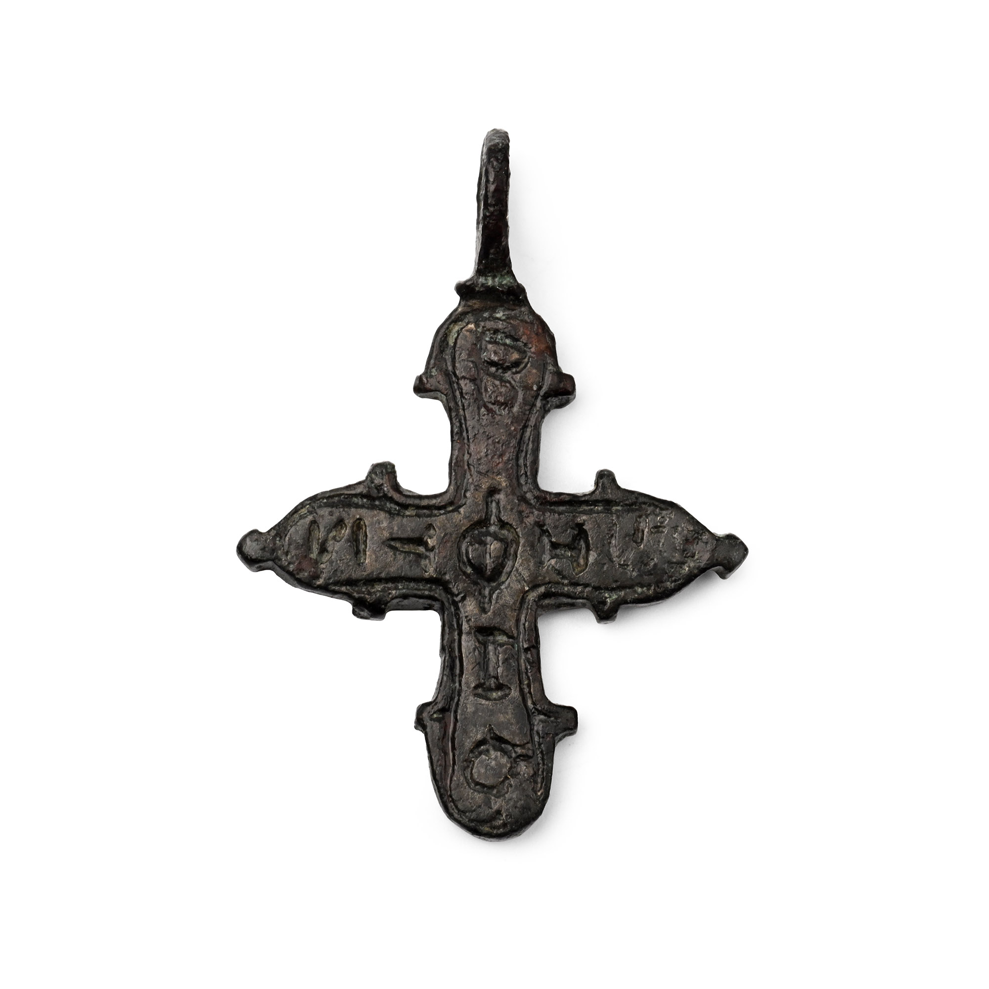 Byzantine Bronze Cross Pendant