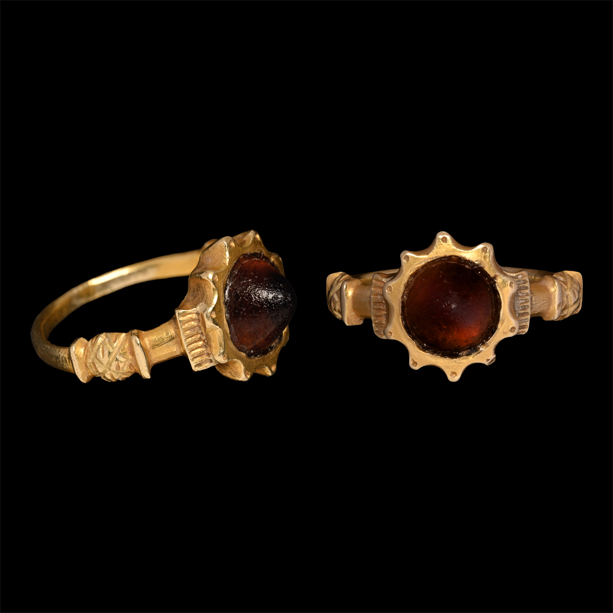 Tudor Period Gold Ring with Cabochon