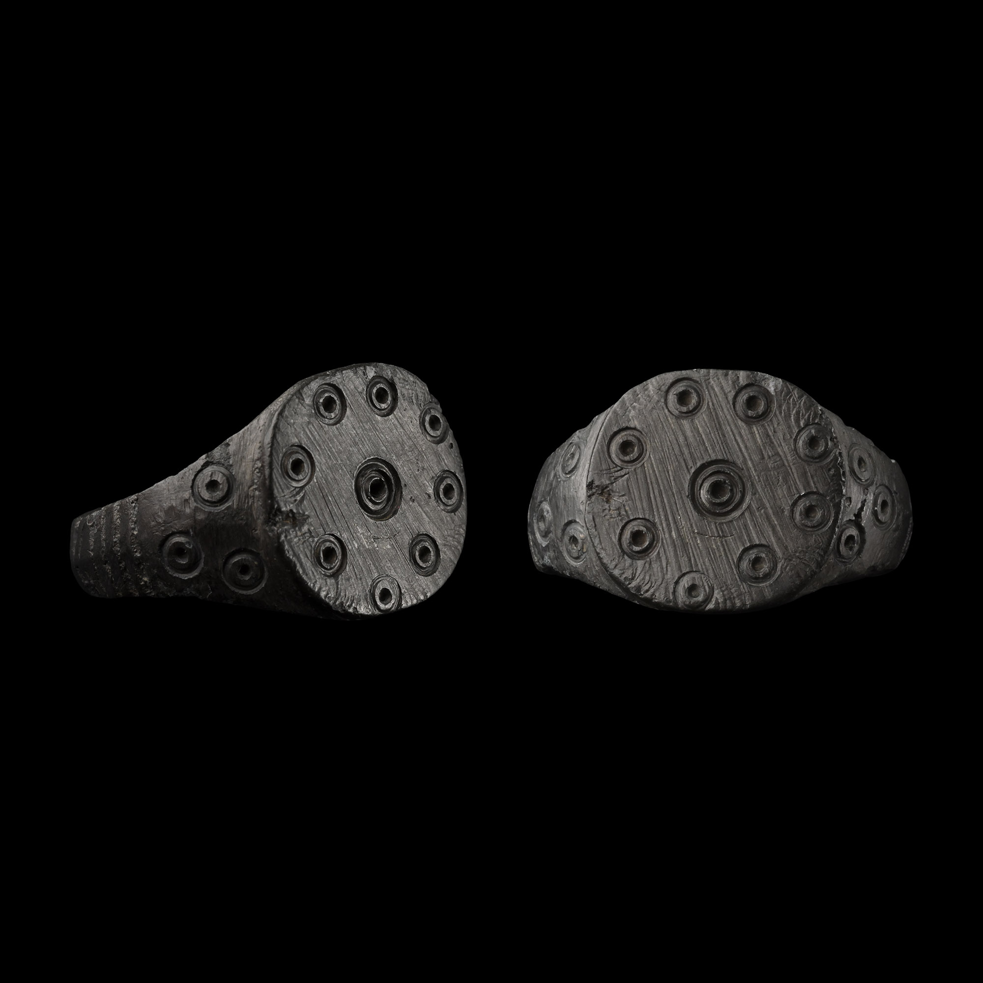 Medieval Bronze Ring with Ring-and-Dot Motifs