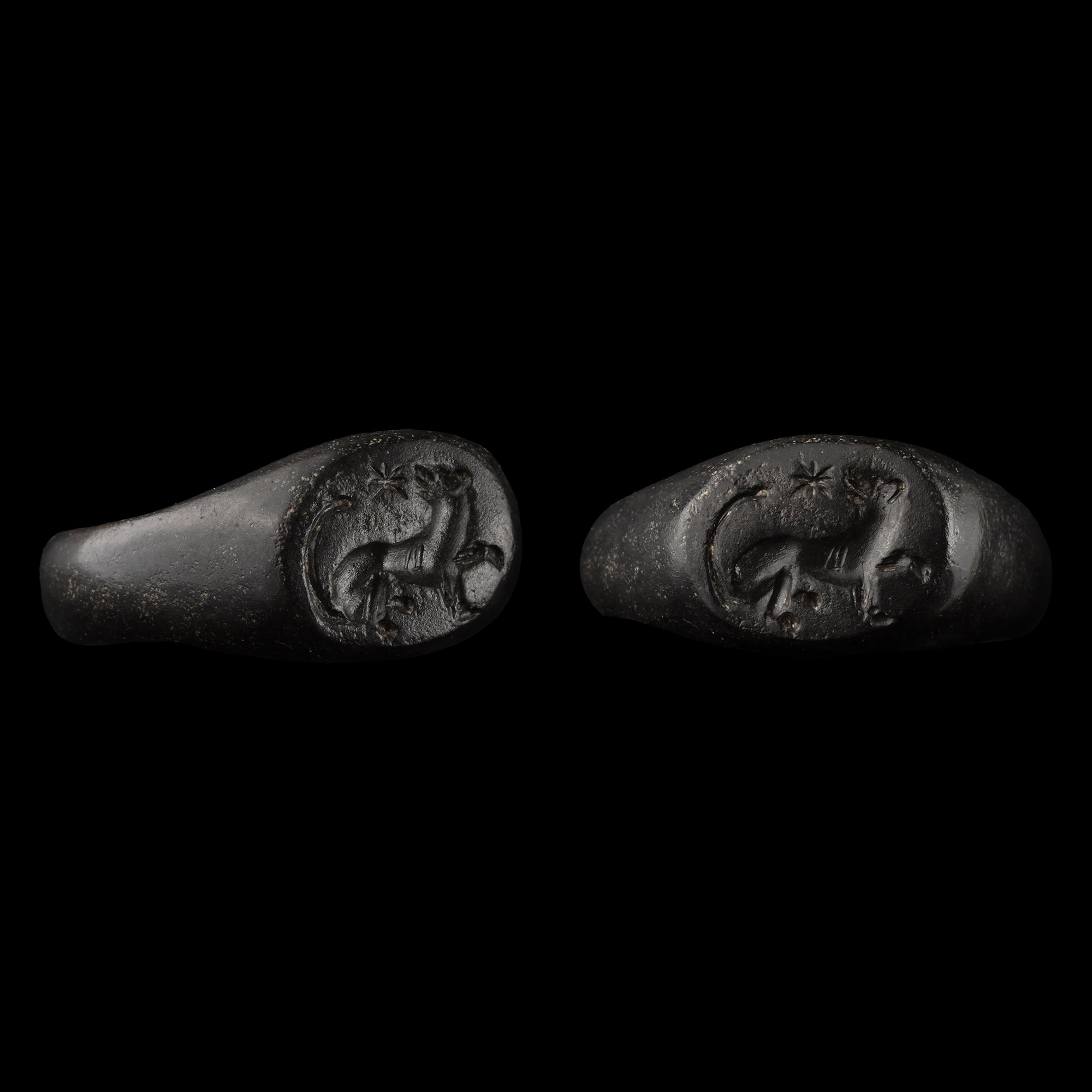 Greek Bronze Ring with Panther