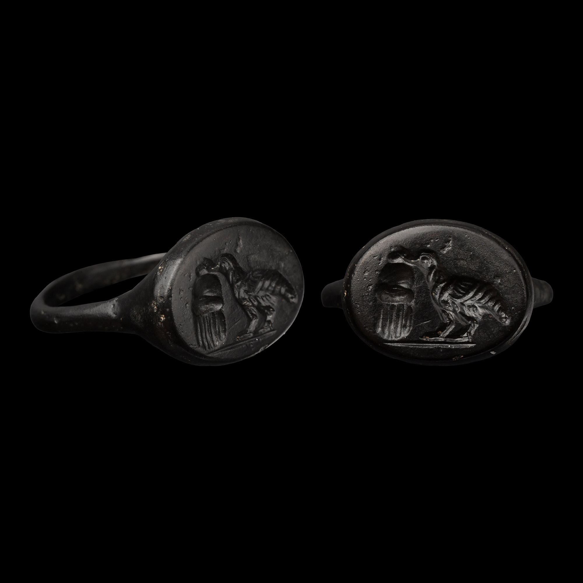 Greek Bronze Ring with Bird