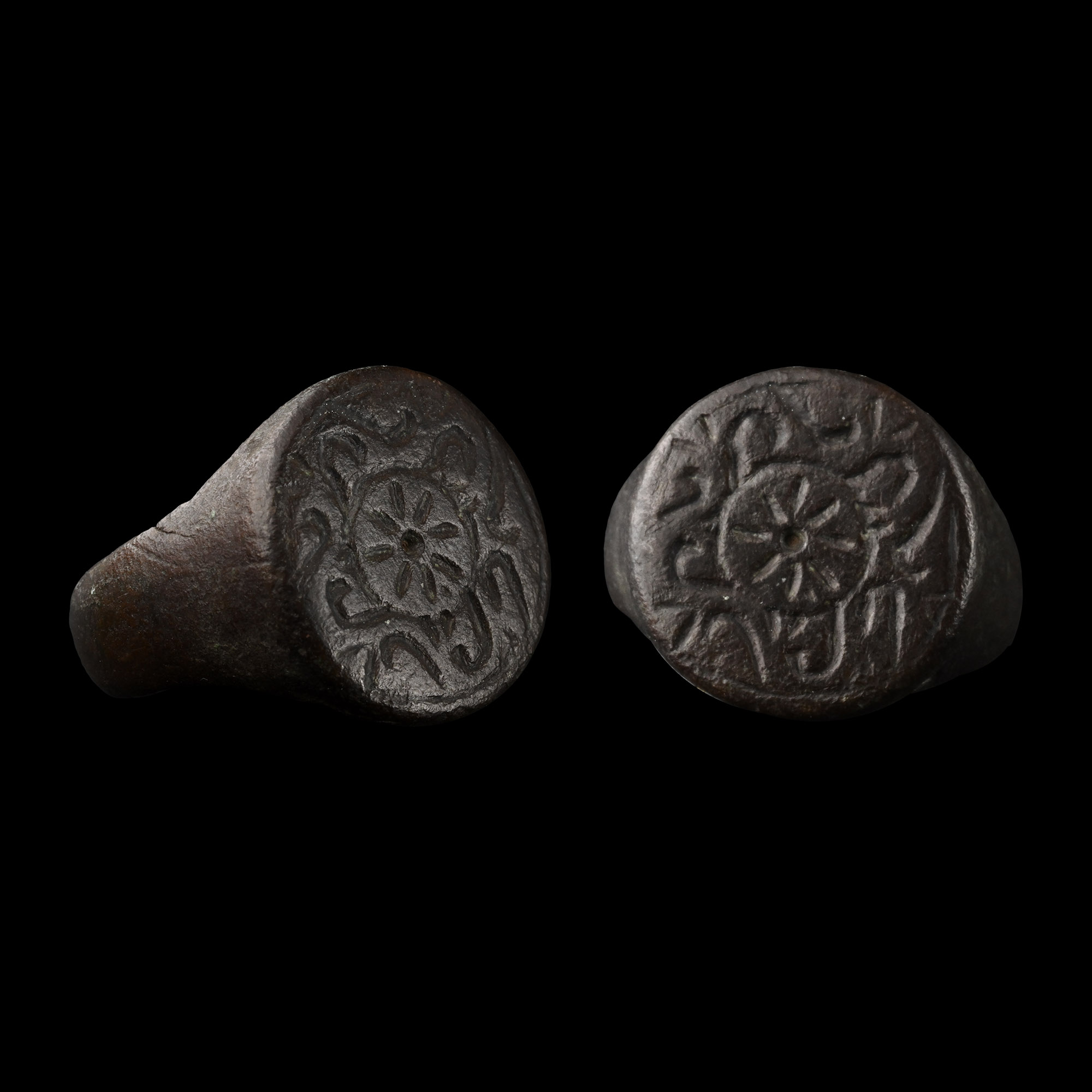 Medieval Bronze Ring with Rosette