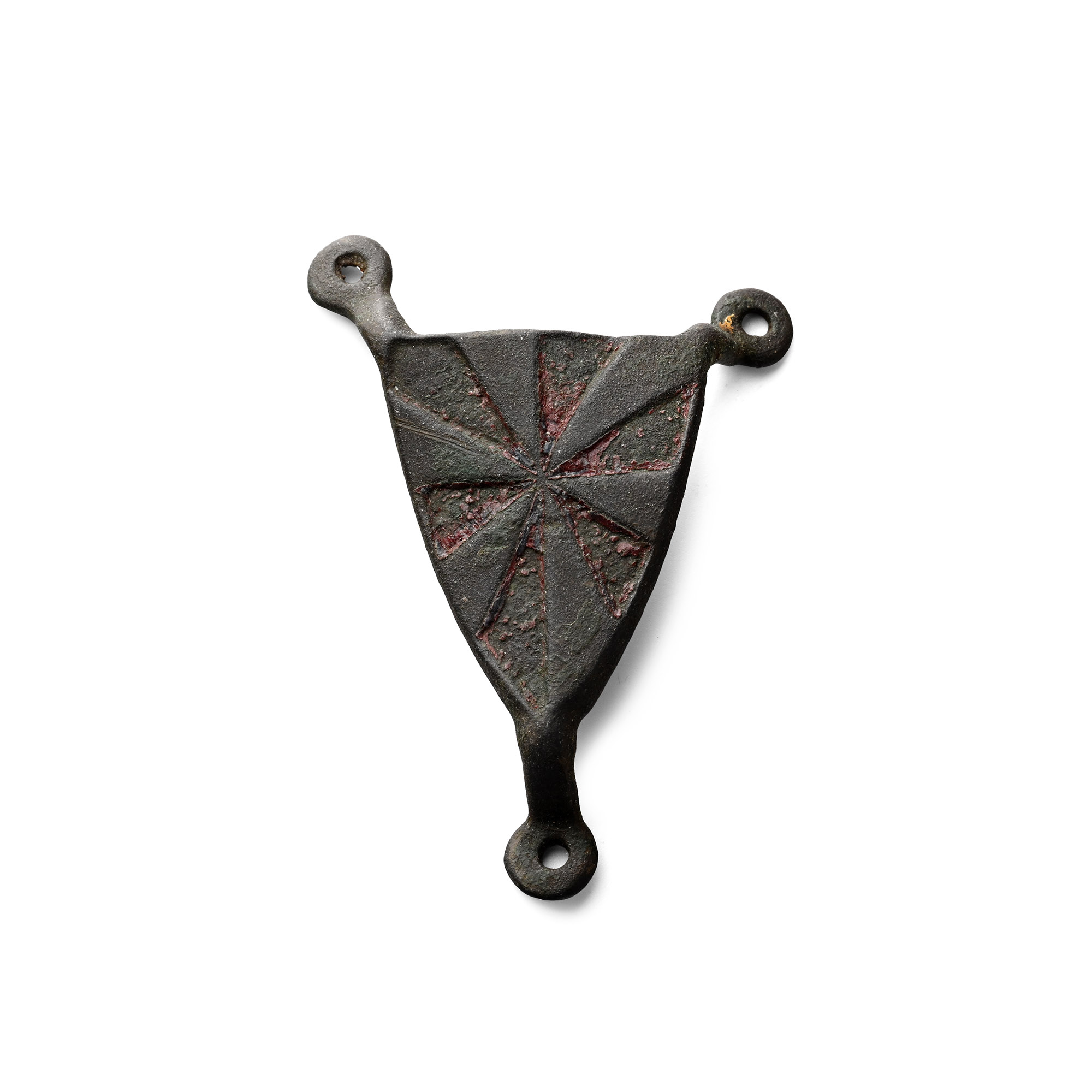 Medieval Knight's Bronze 'Bassingbourn Family' Heraldic Casket Mount