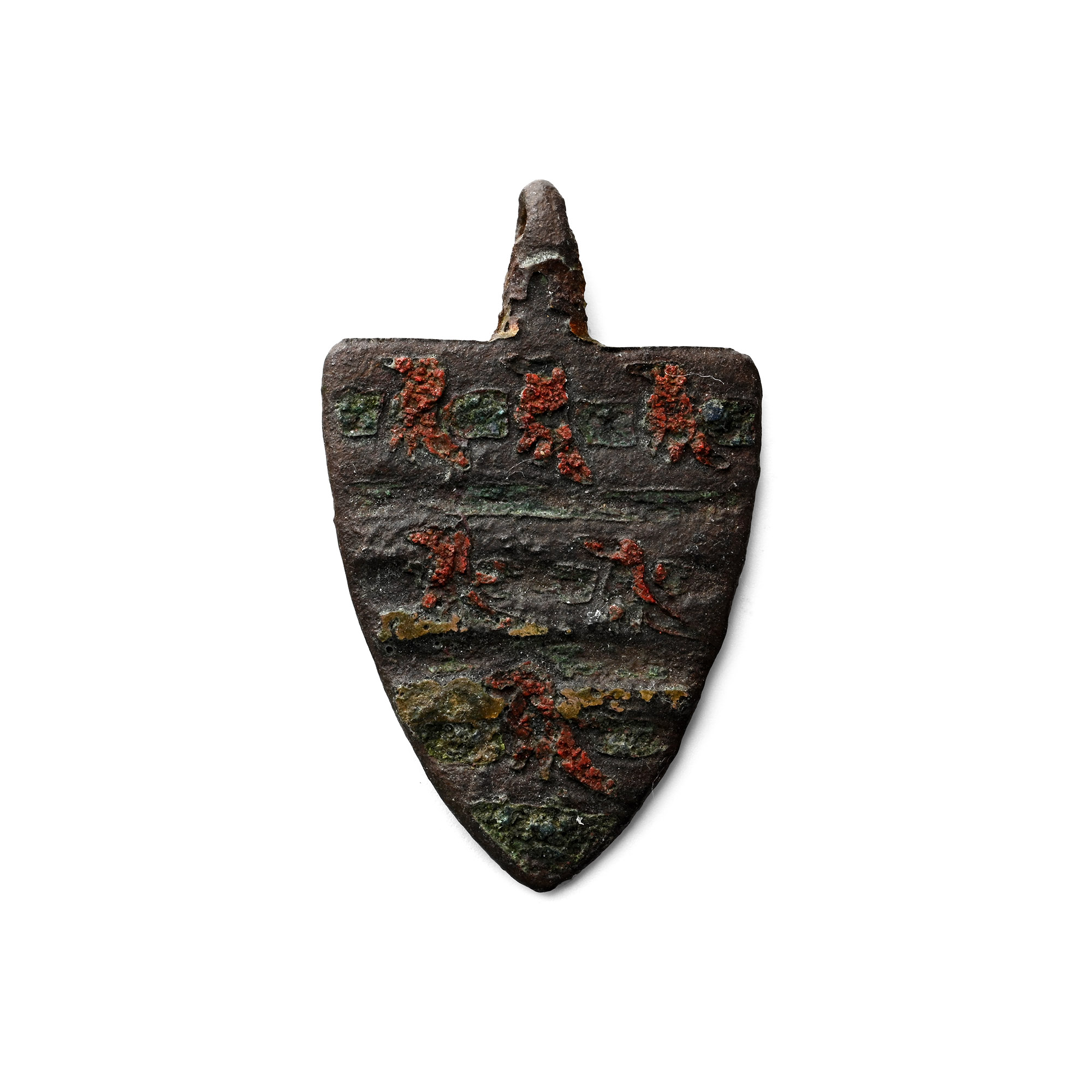 Medieval Knight's Bronze 'Pembroke Earls of Valence' Heraldic Horse Harness Pendant