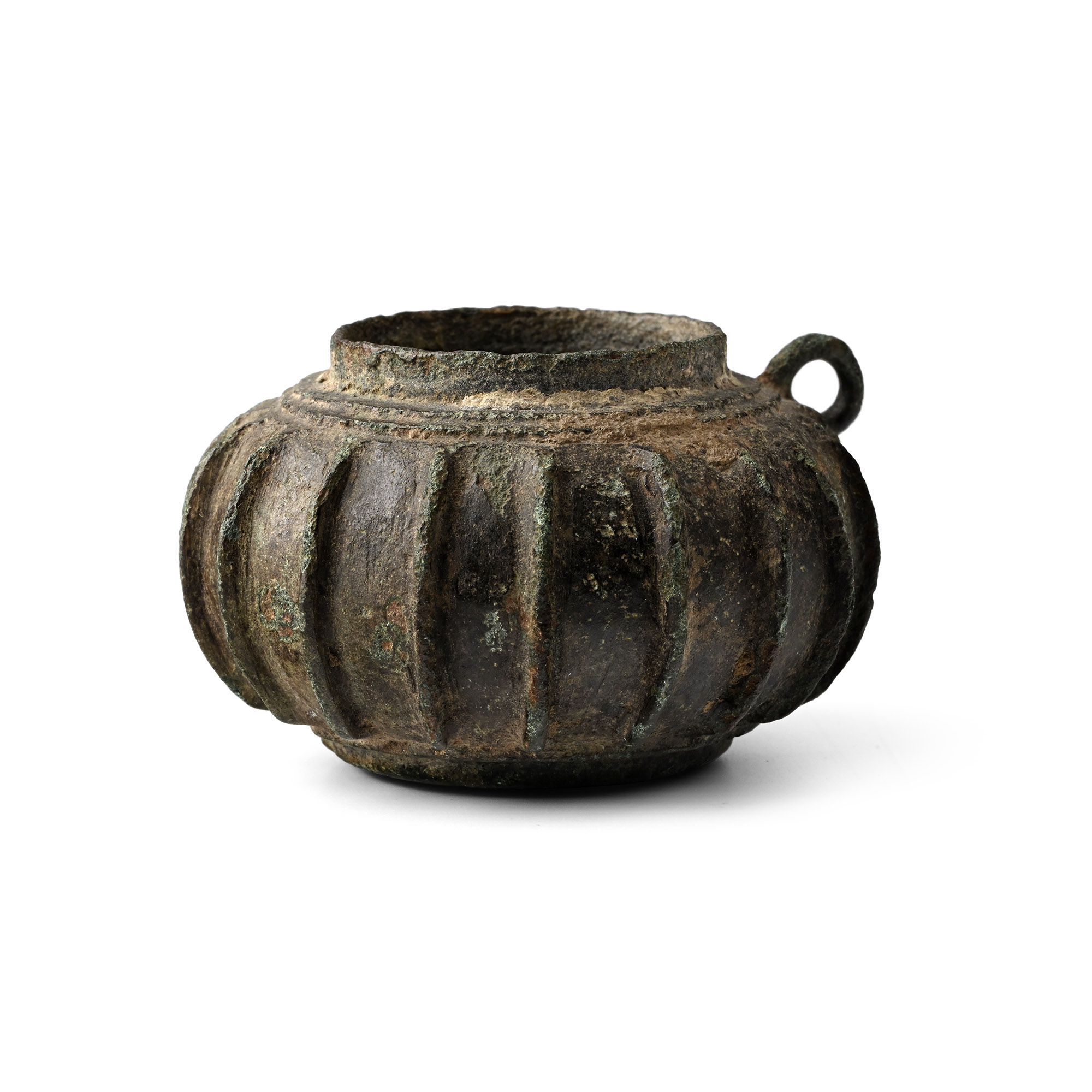 Roman Bronze Fluted Pyxis