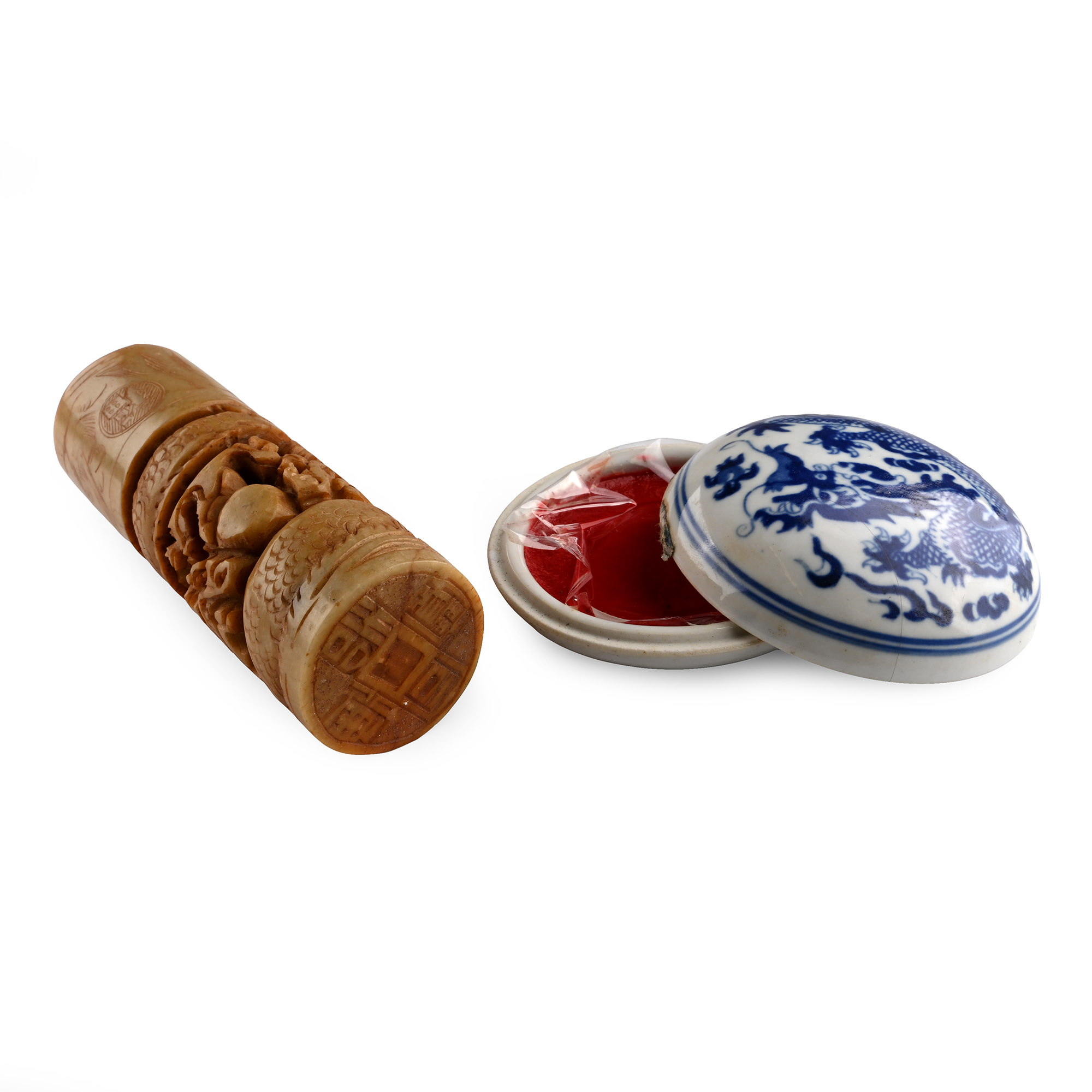 Chinese Seal Stamp with Ink Pot