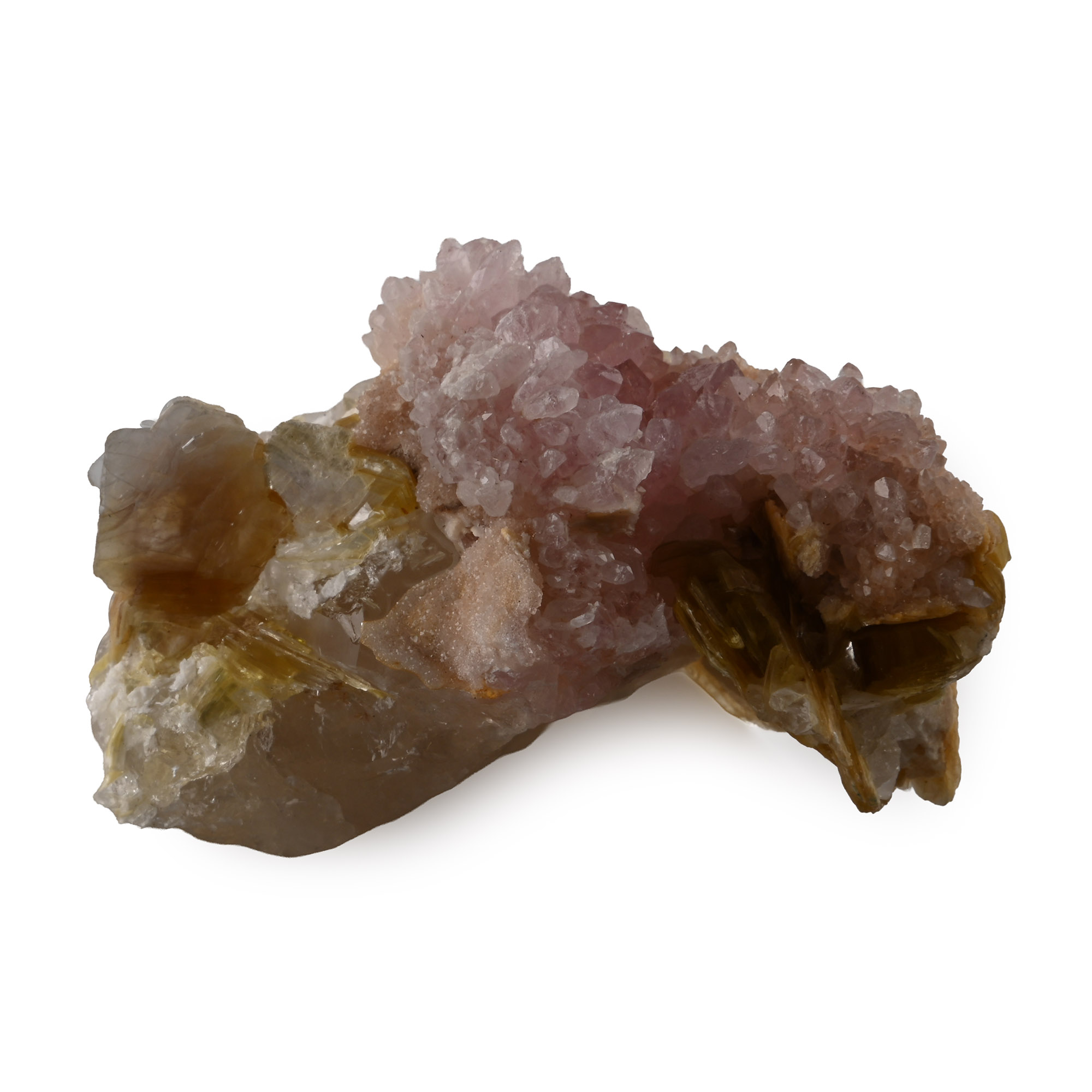 Rose Quartz and Mica Crystal Mineral Display Specimen