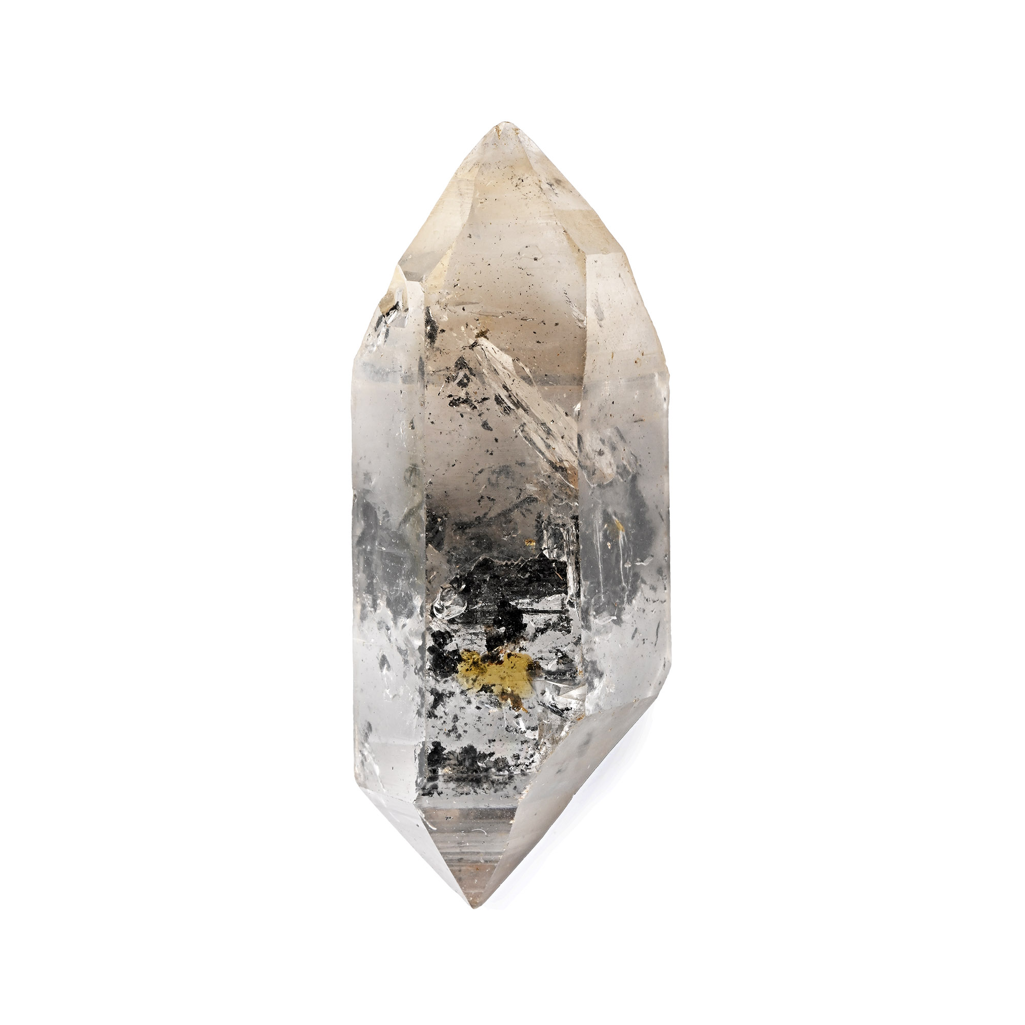 Quartz Crystal with Graphite with Moving Bubble Mineral Display Specimen