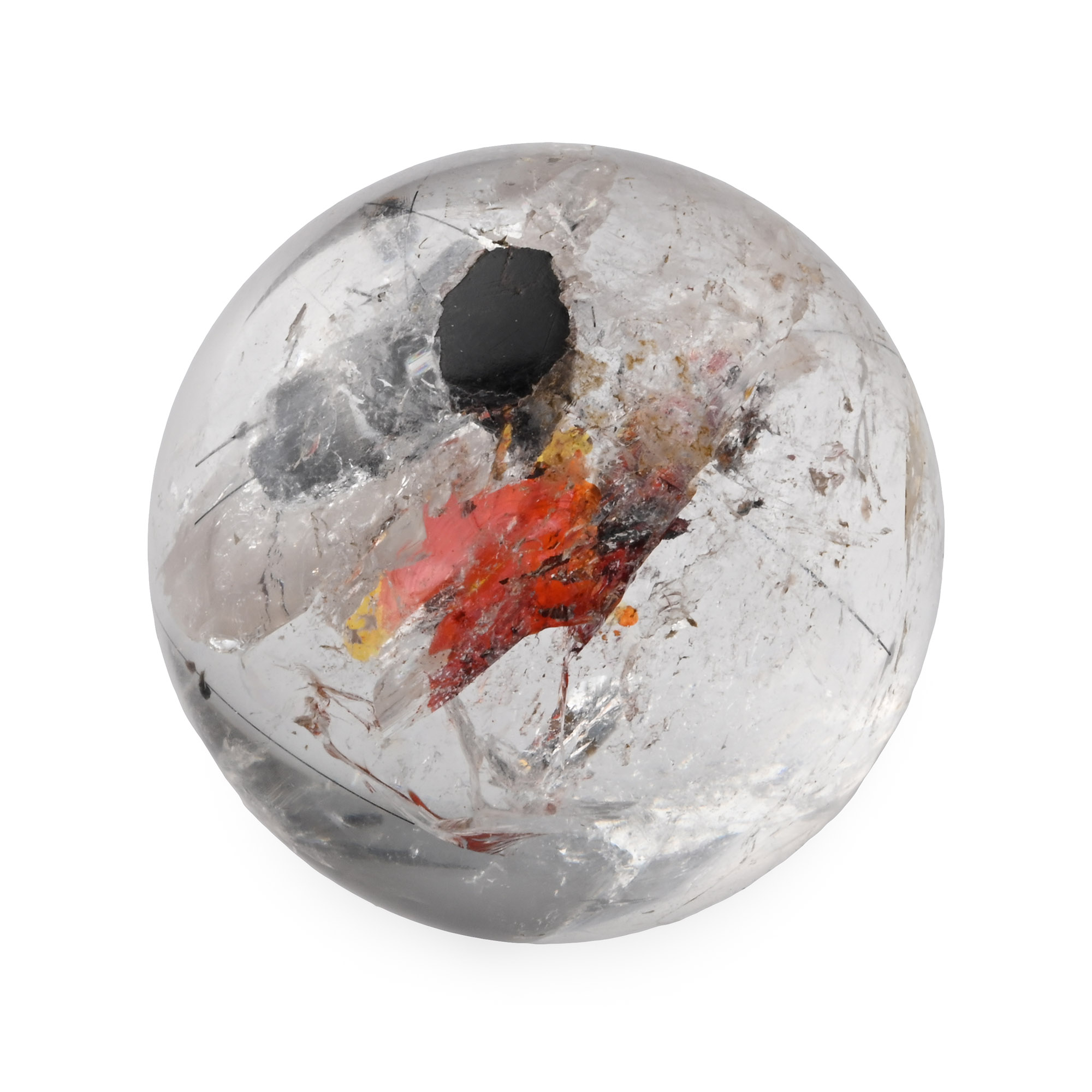 Rutilated Quartz Crystal Sphere Mineral Display Specimen