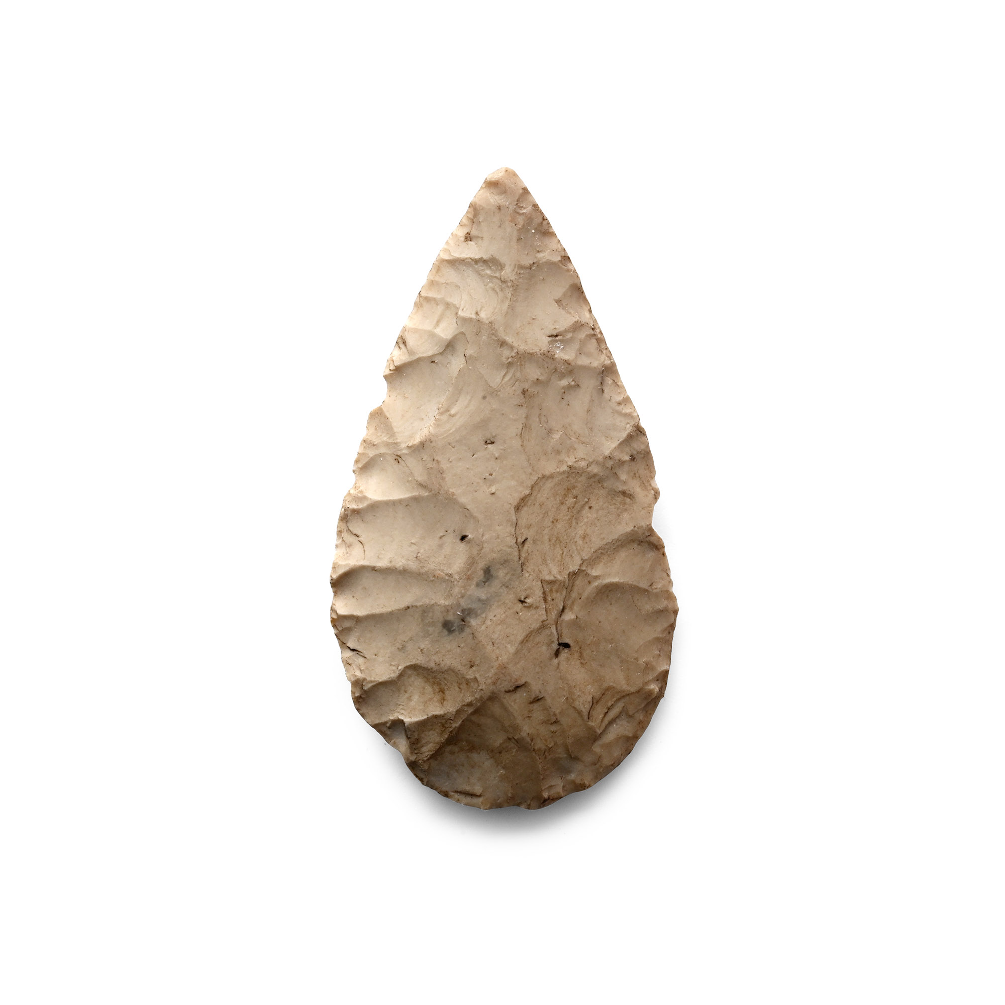 British Stone Age Knapped Leaf-Shaped Arrowhead