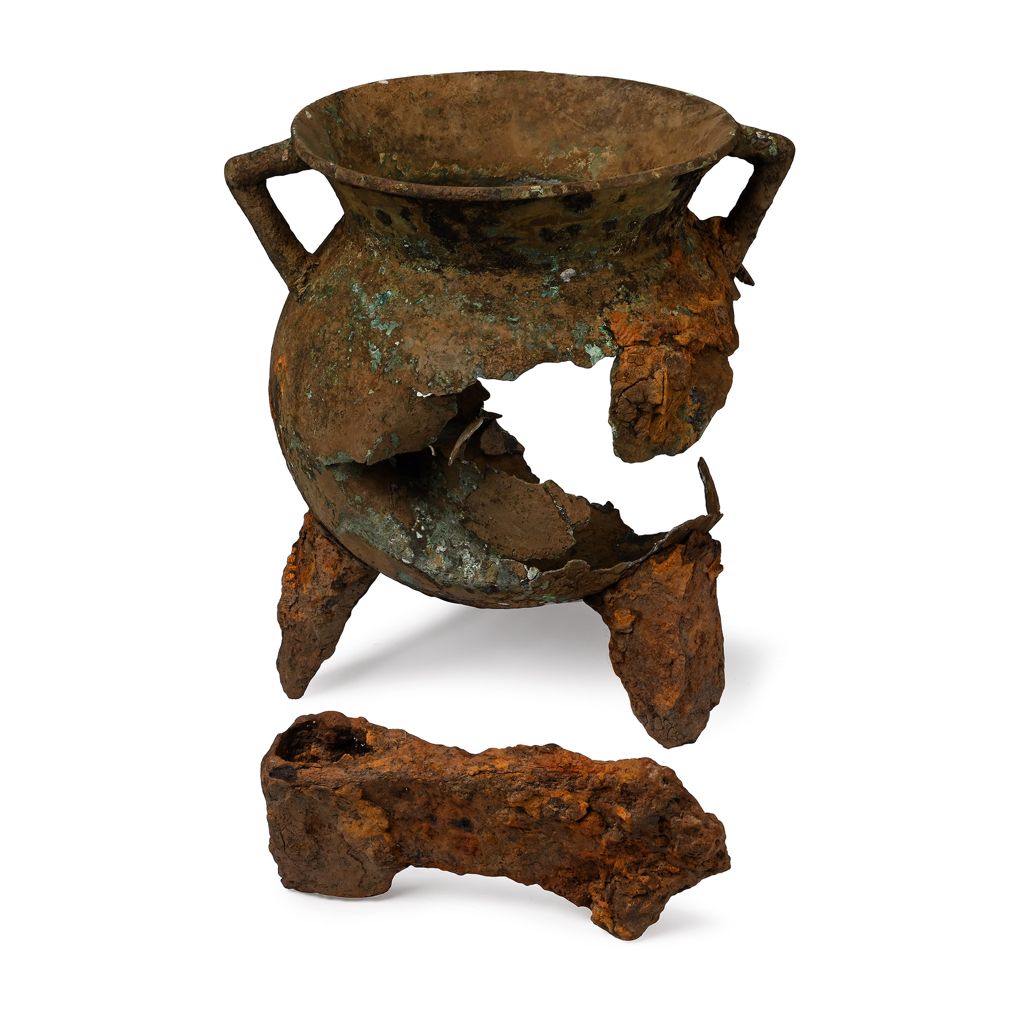 Ritually Sacrificed British Medieval Bronze Cauldron with the 'Murder' Weapon