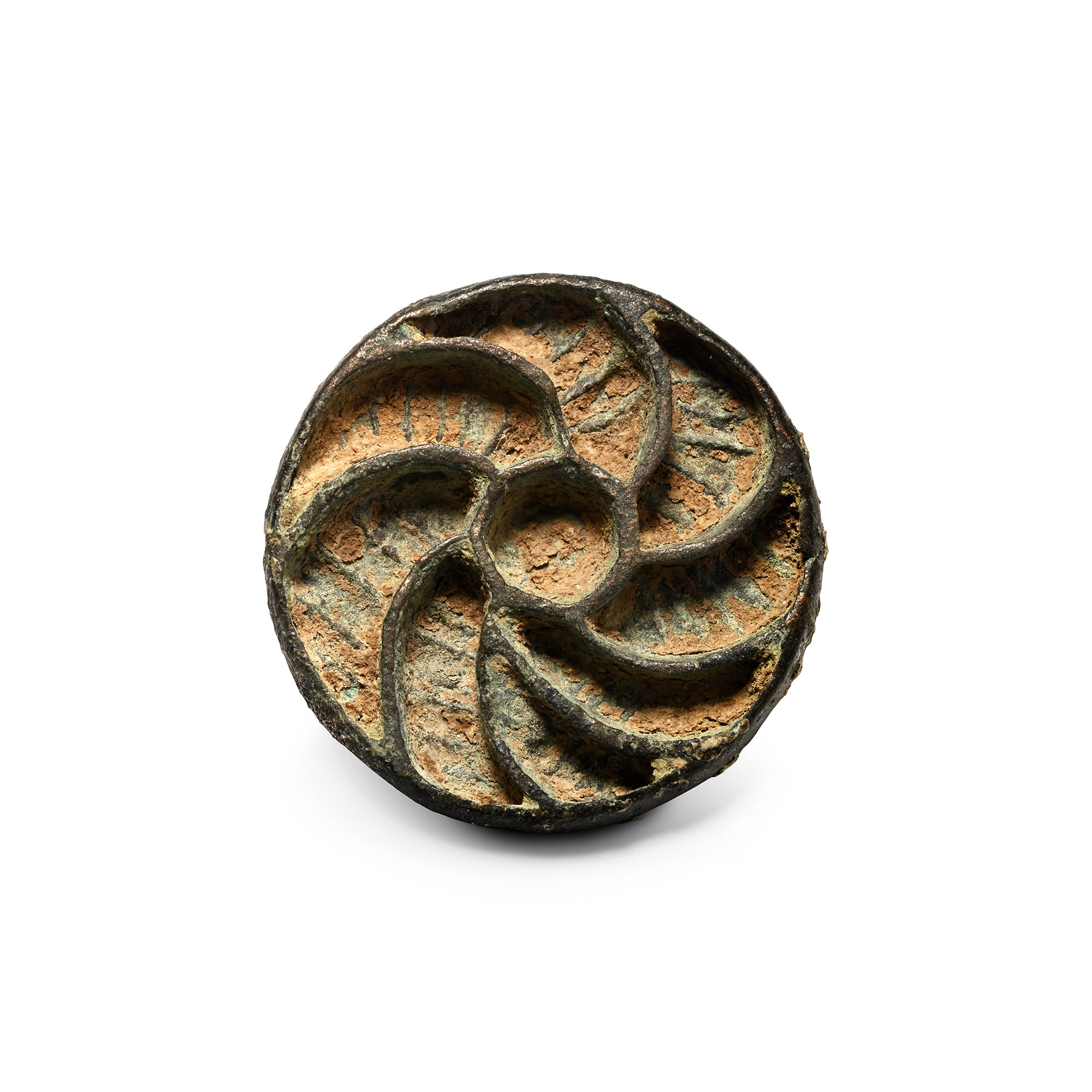 West Central Asian Bronze Stamp Seal with Sun-Whorl