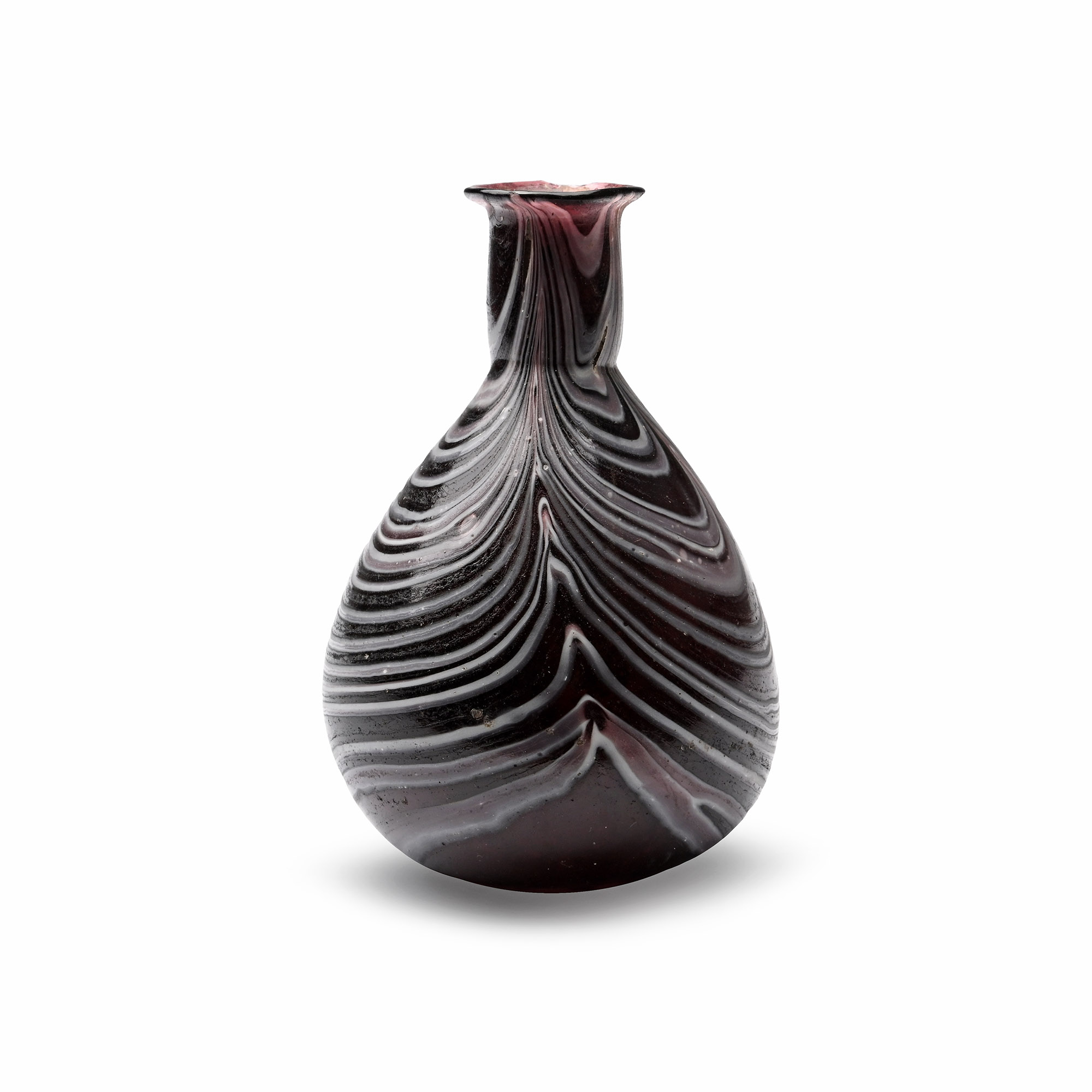 Roman Aubergine-Banded Glass Vase