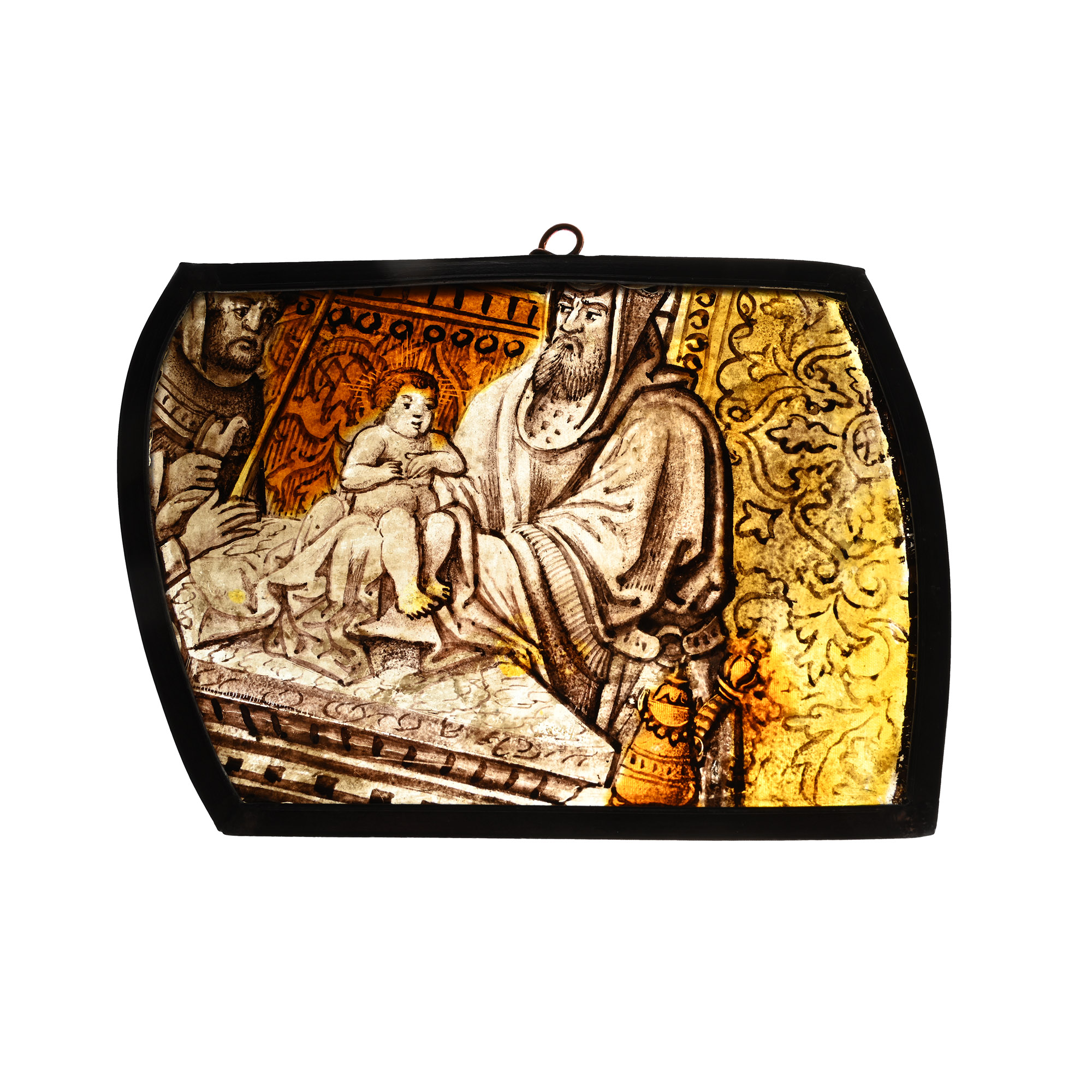 Medieval Stained Glass Panel Showing the Presentation in the Temple