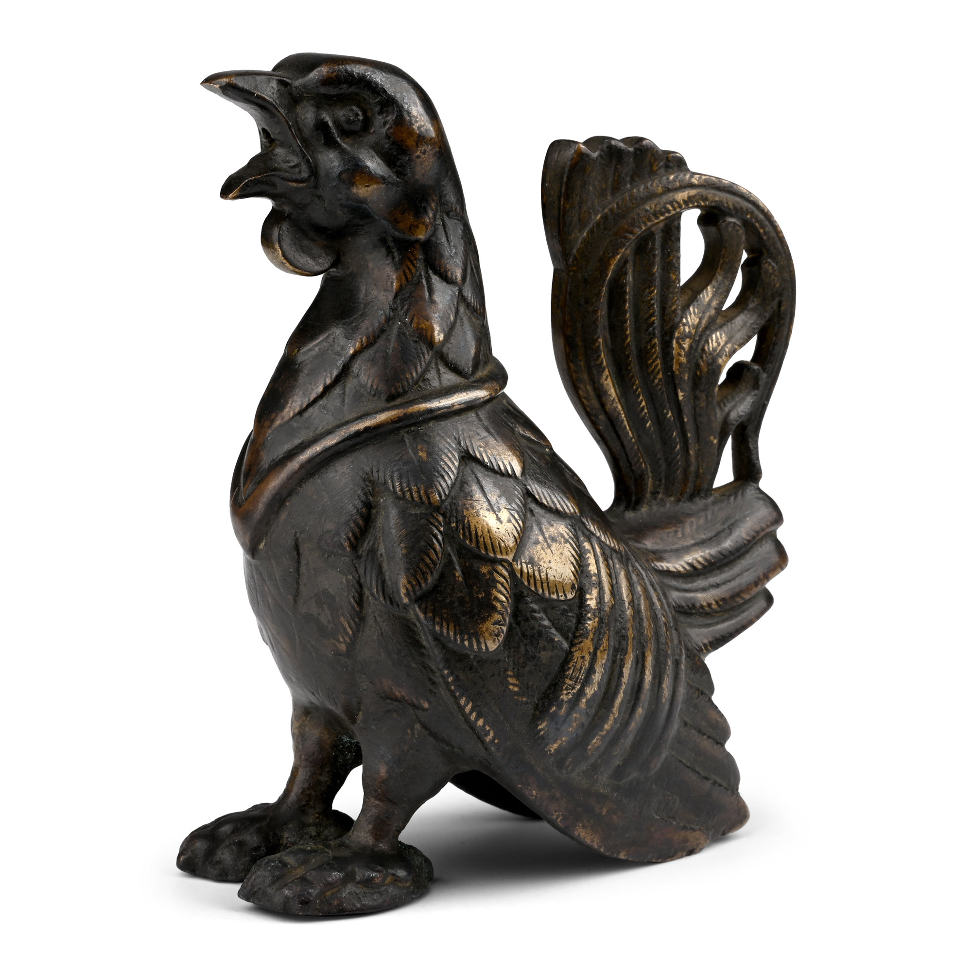 Medieval Bronze Aquamanile in the Shape of a Capercaillie