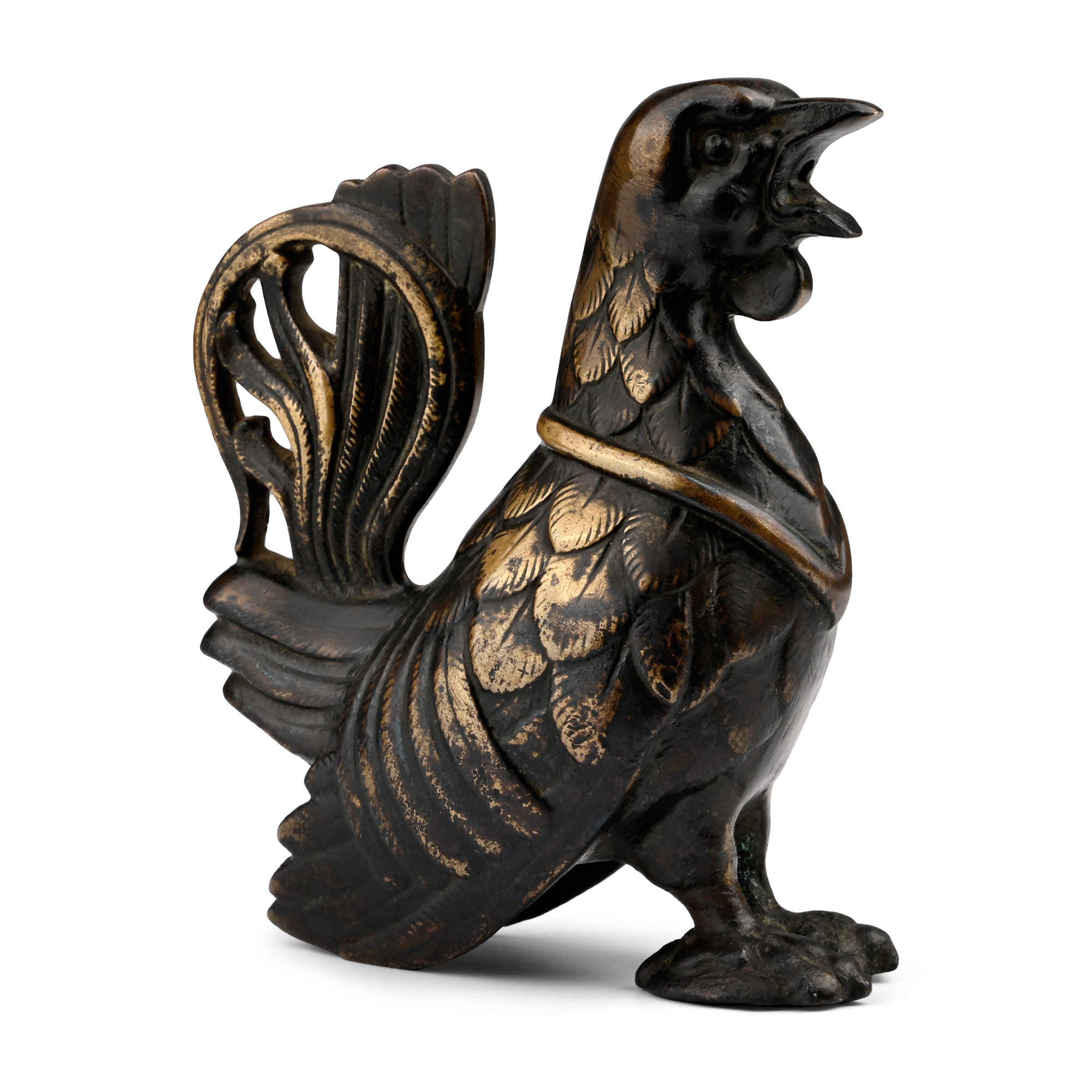 Medieval Bronze Aquamanile in the Shape of a Capercaillie