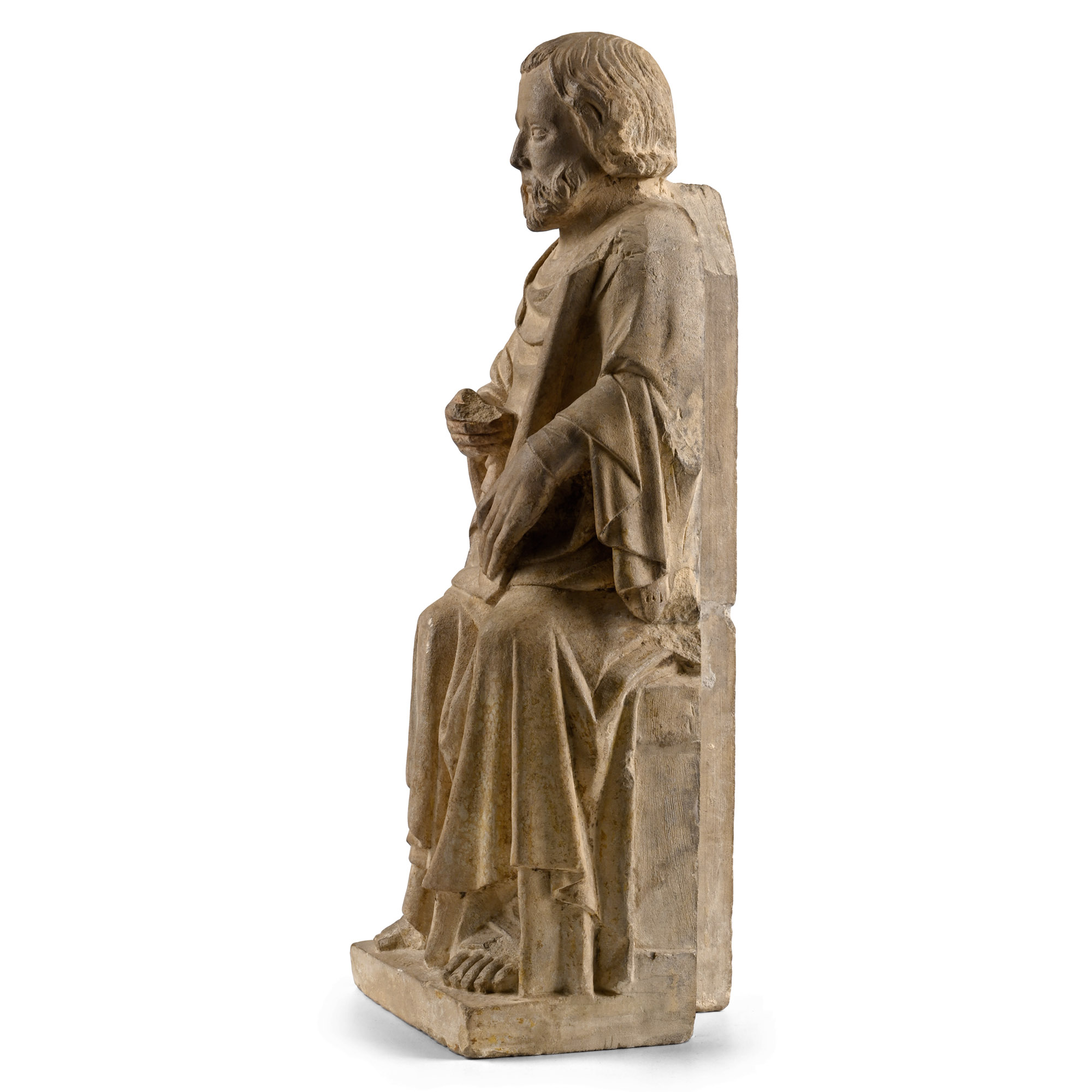 Medieval Limestone Saint Peter from a Retable