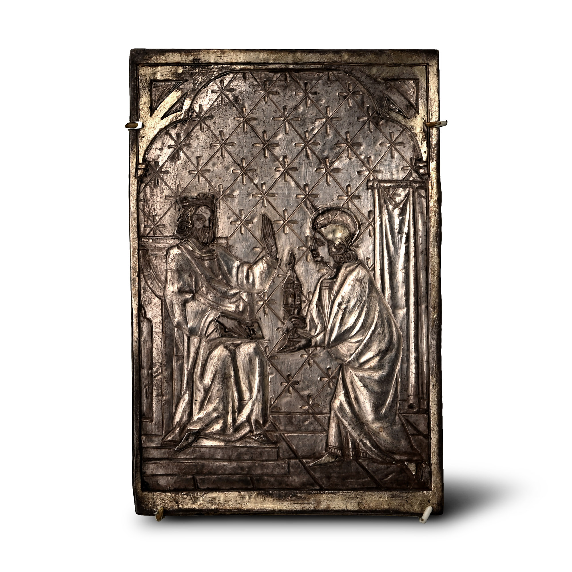 Medieval Silver-Gilt Plaque with The Presentation of a New Ciborium