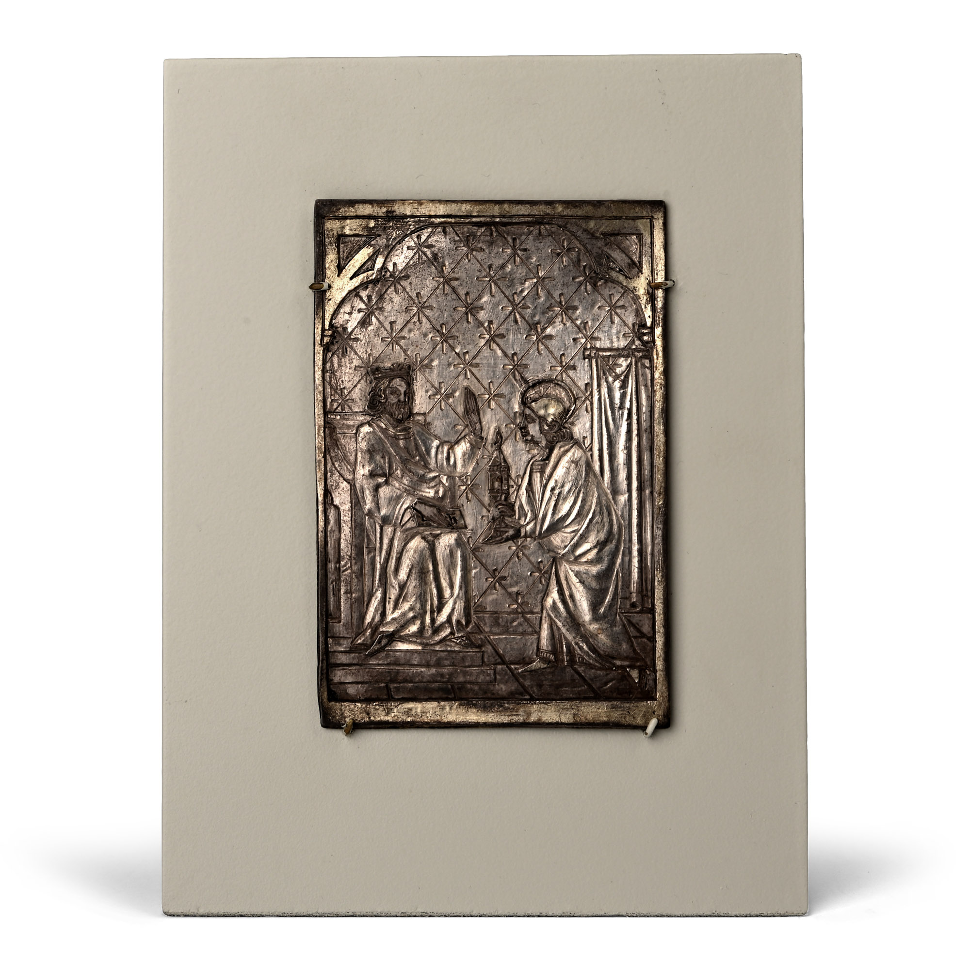 Medieval Silver-Gilt Plaque with The Presentation of a New Ciborium