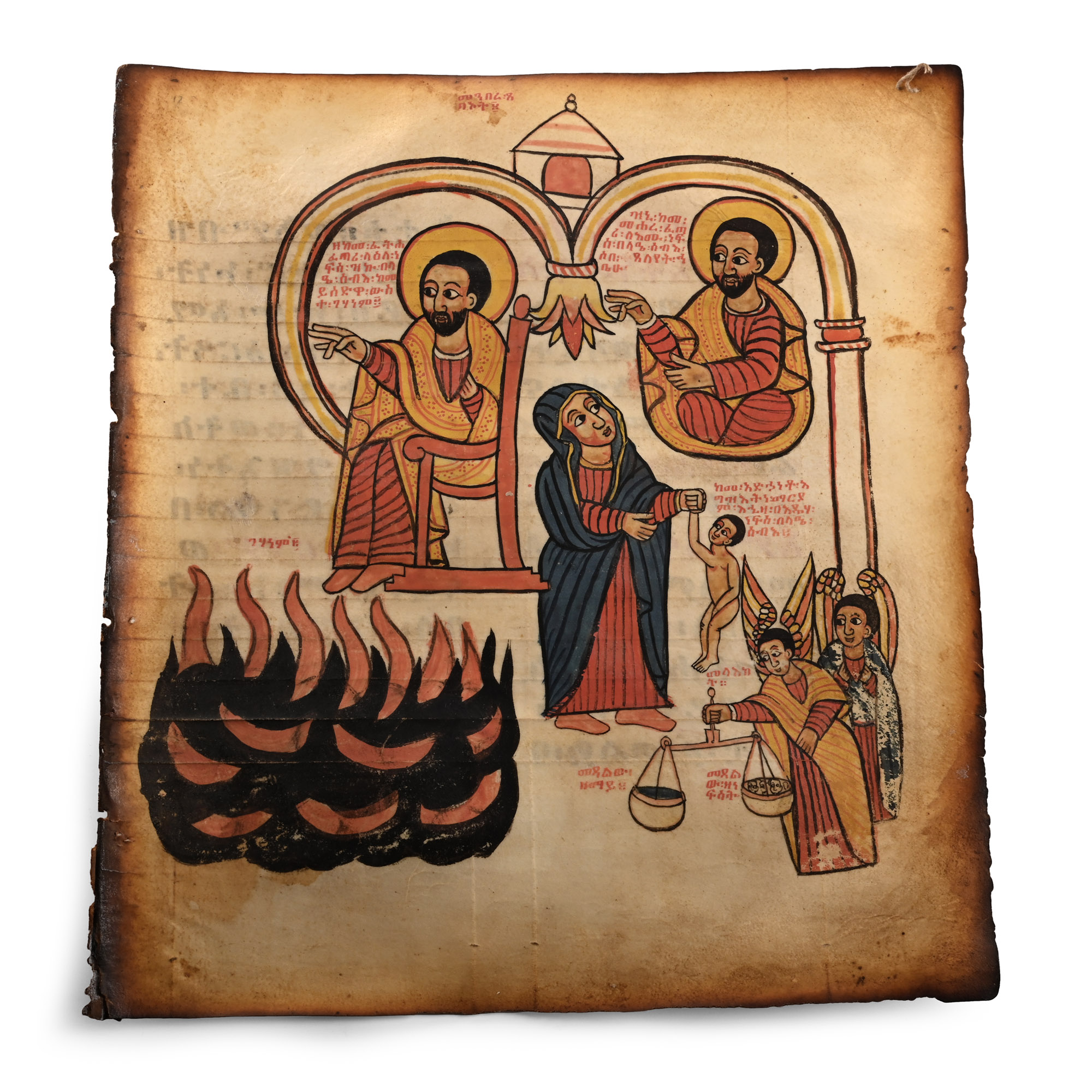 Large Ethiopian Manuscript Page from the Miracles of Mary