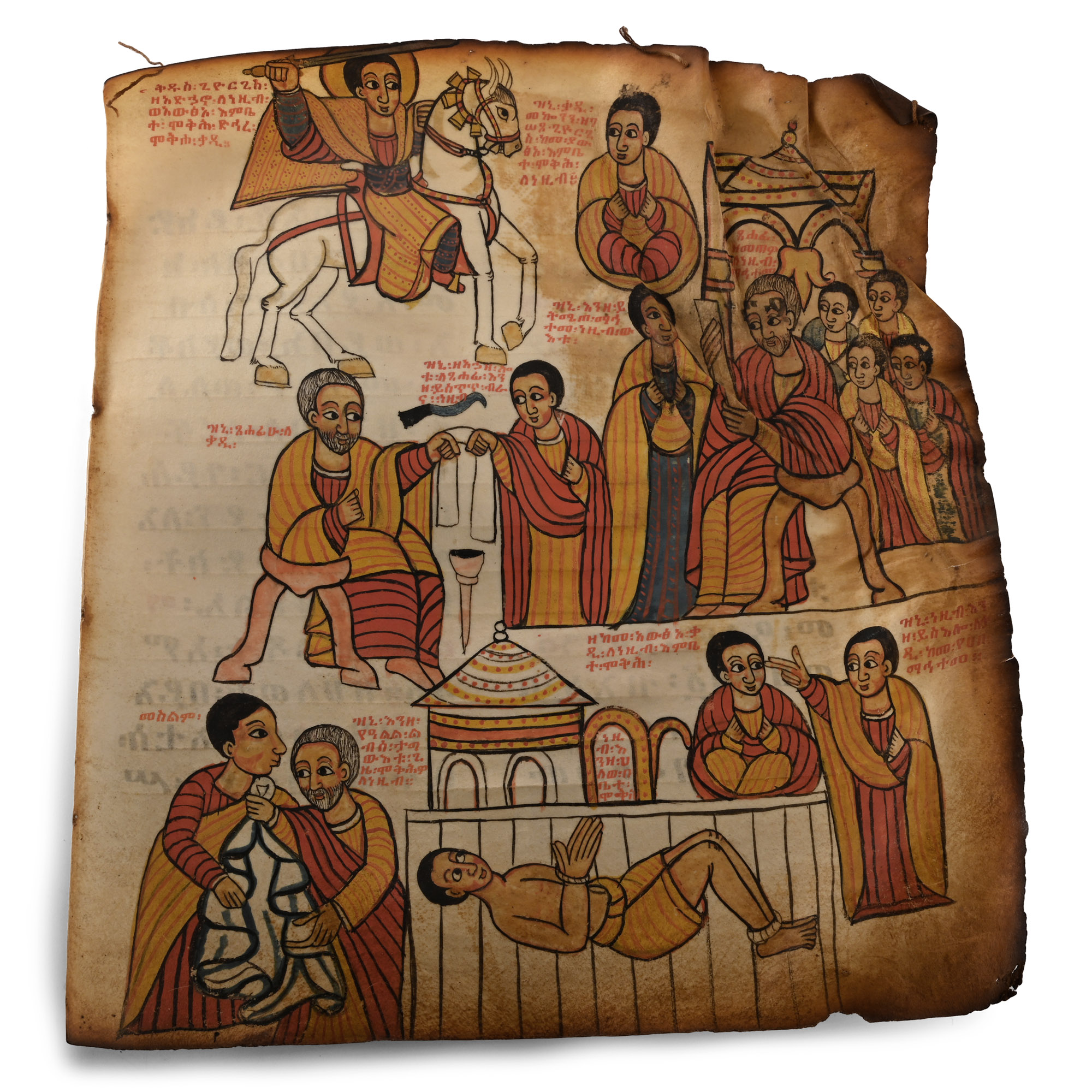 Large Ethiopian Manuscript Page from the Miracles of Mary