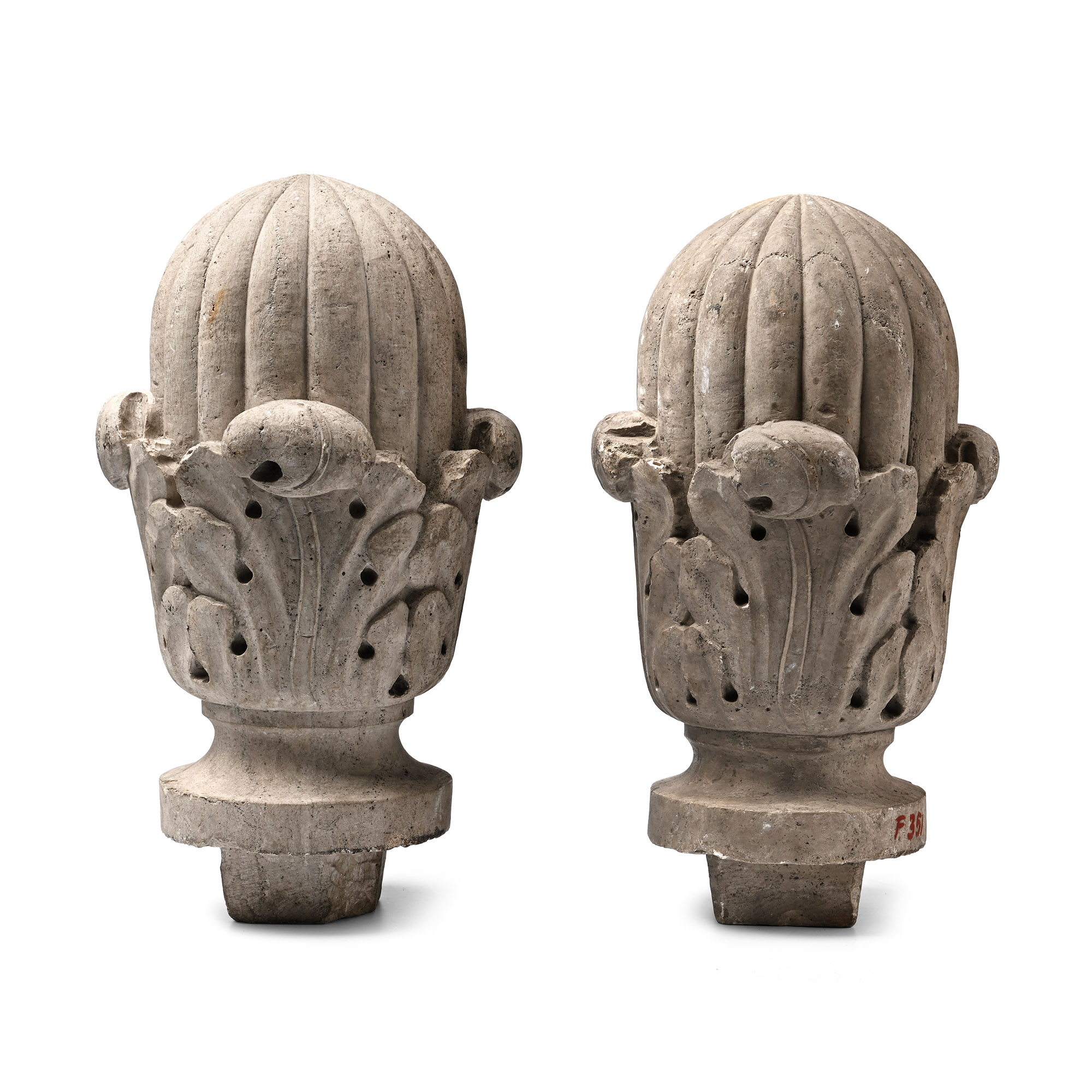 Marble Sculptured Carpet Weight Pair