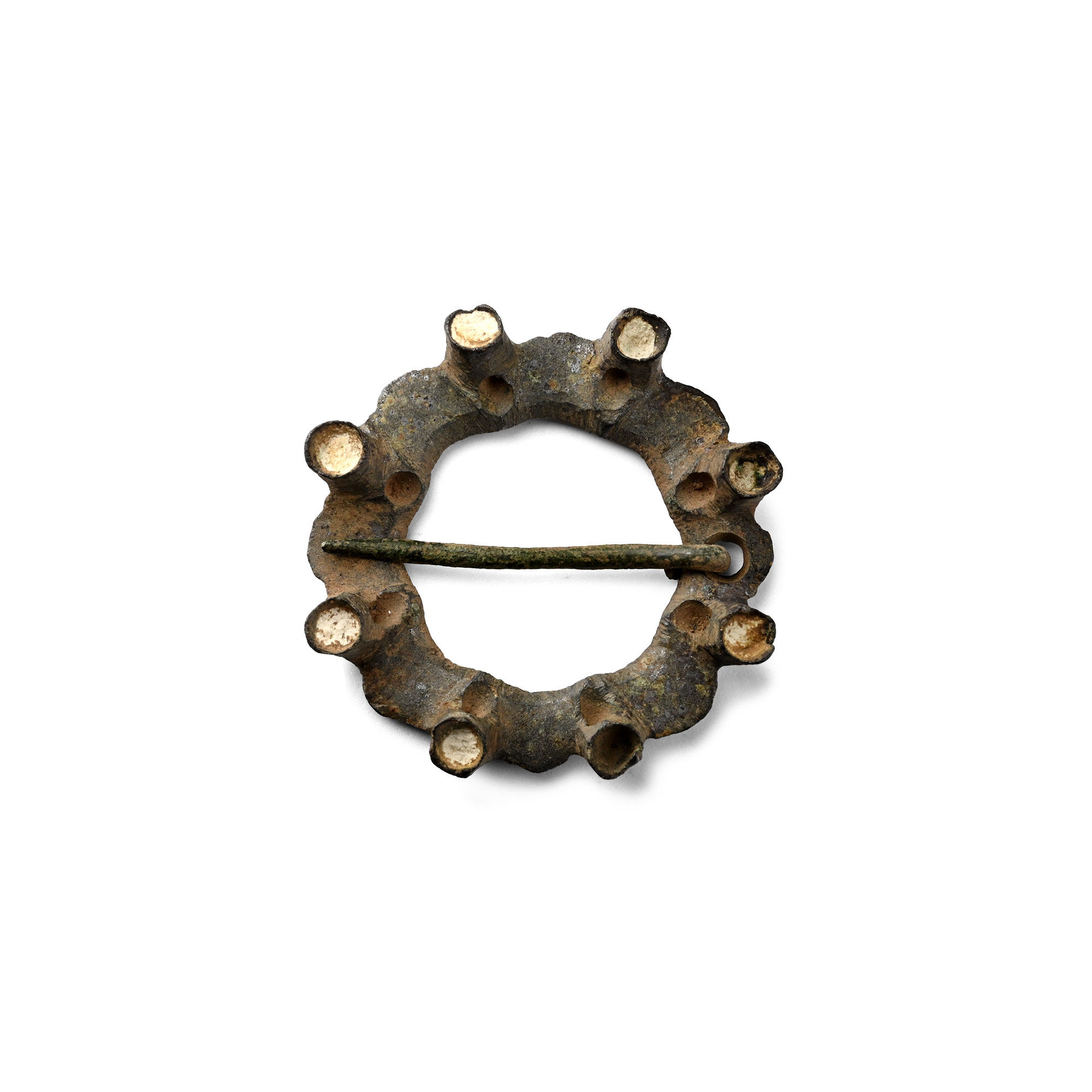 Medieval Bronze Turret Ring Brooch