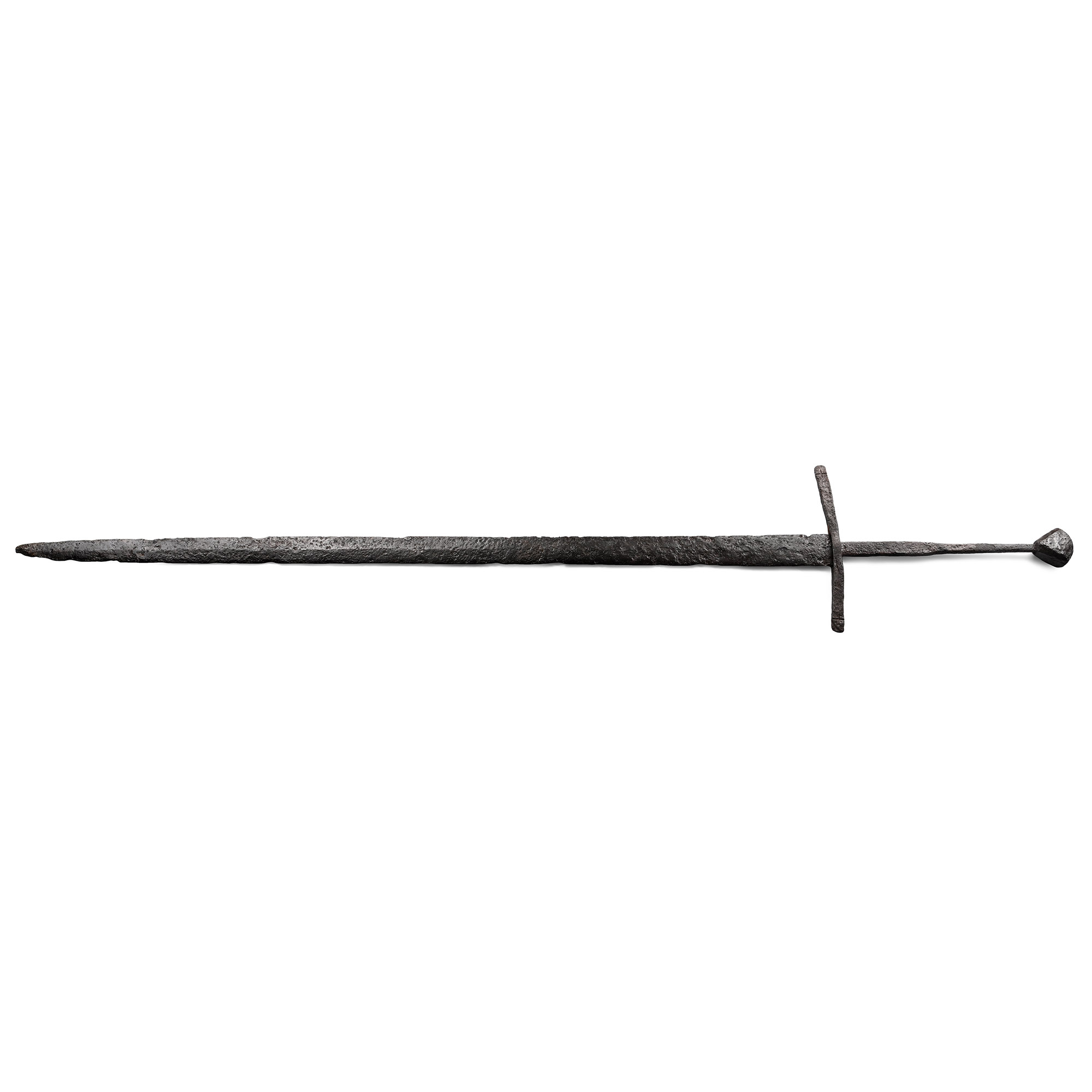 Massive Medieval Iron Two-Handed Knight's Sword with Crosses on Guard