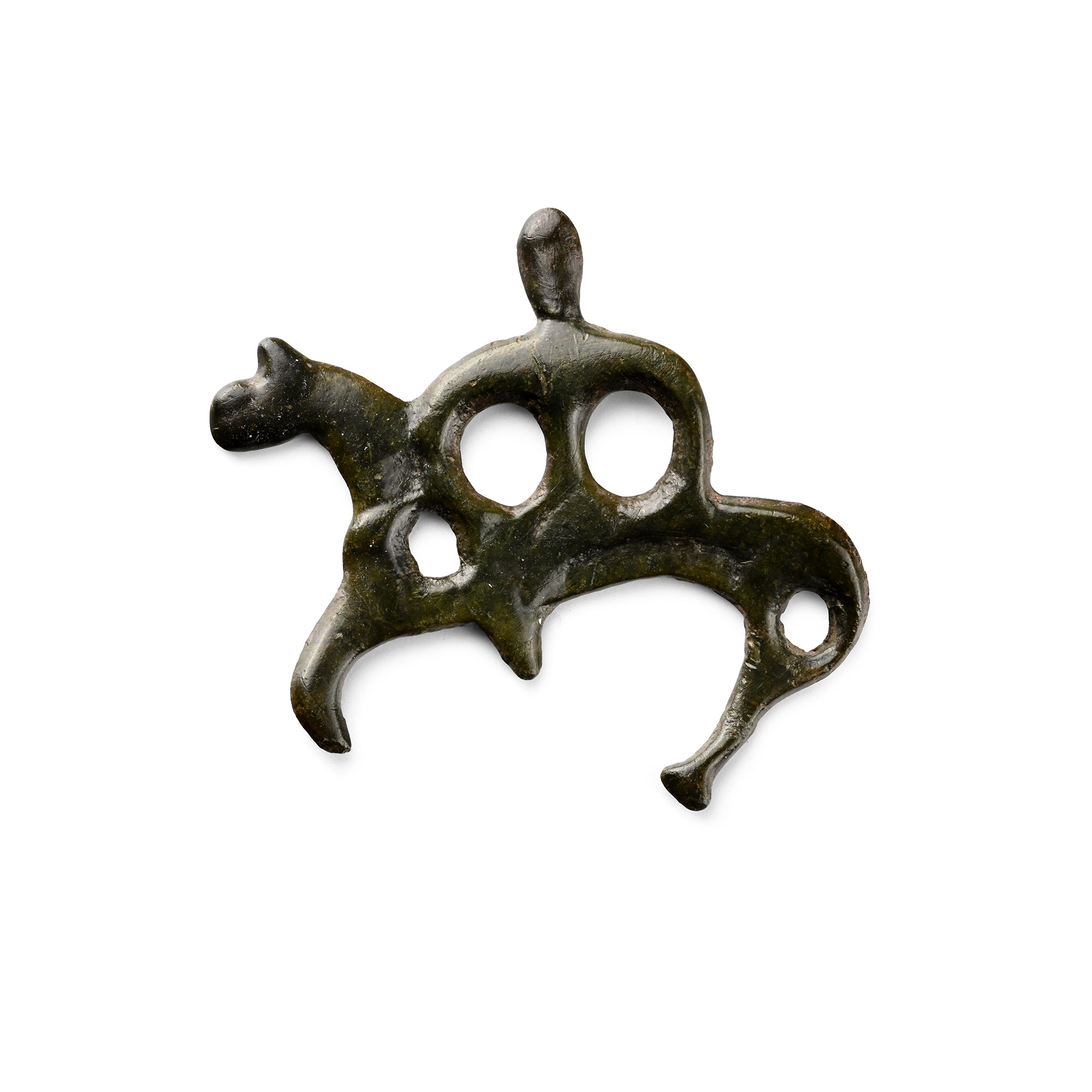 Viking Age Bronze Horse and Rider Pendant