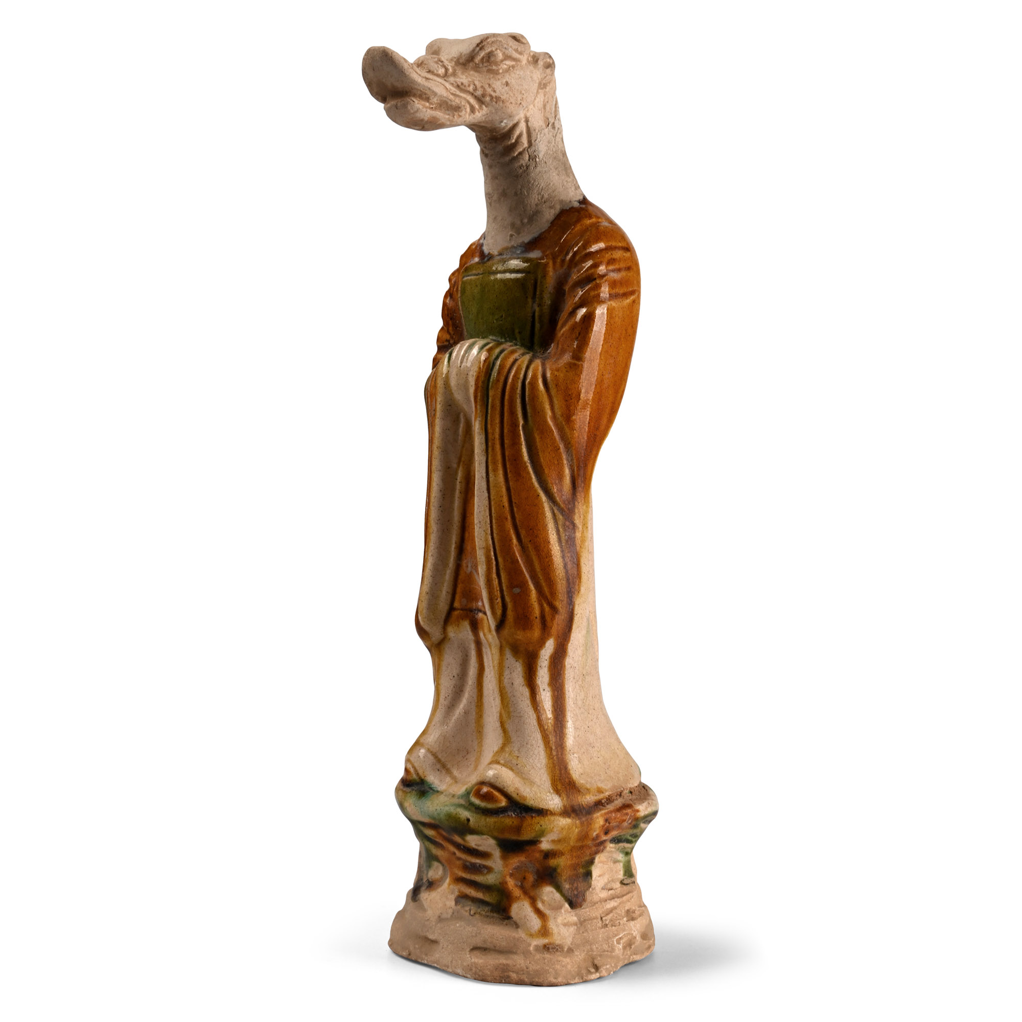 Chinese Sancai Style Glazed Terracotta Zodiac Figure
