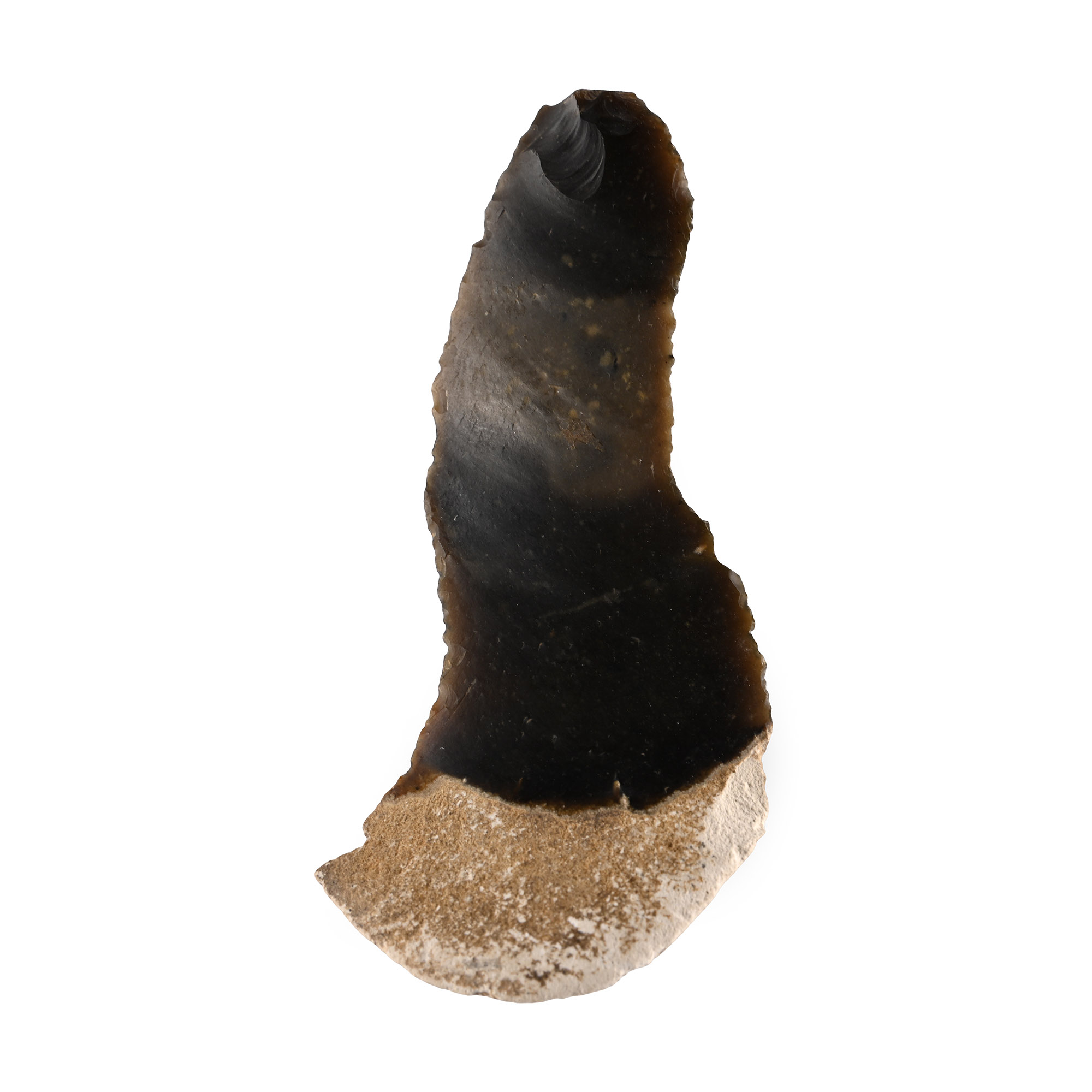Stone Age Flint Long Hollow Core Scraper