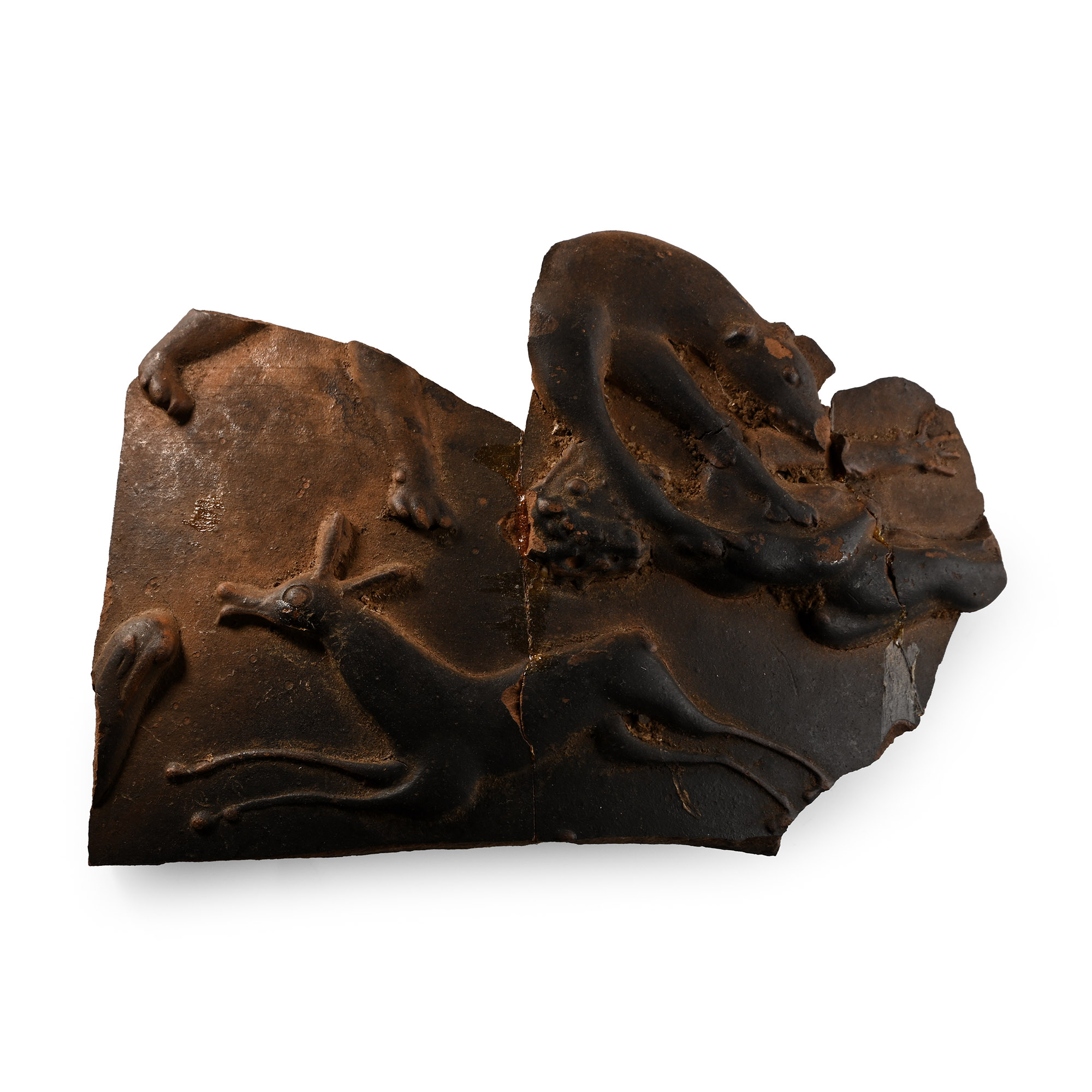 Roman Pottery Sherd with Hunting Dog Scene