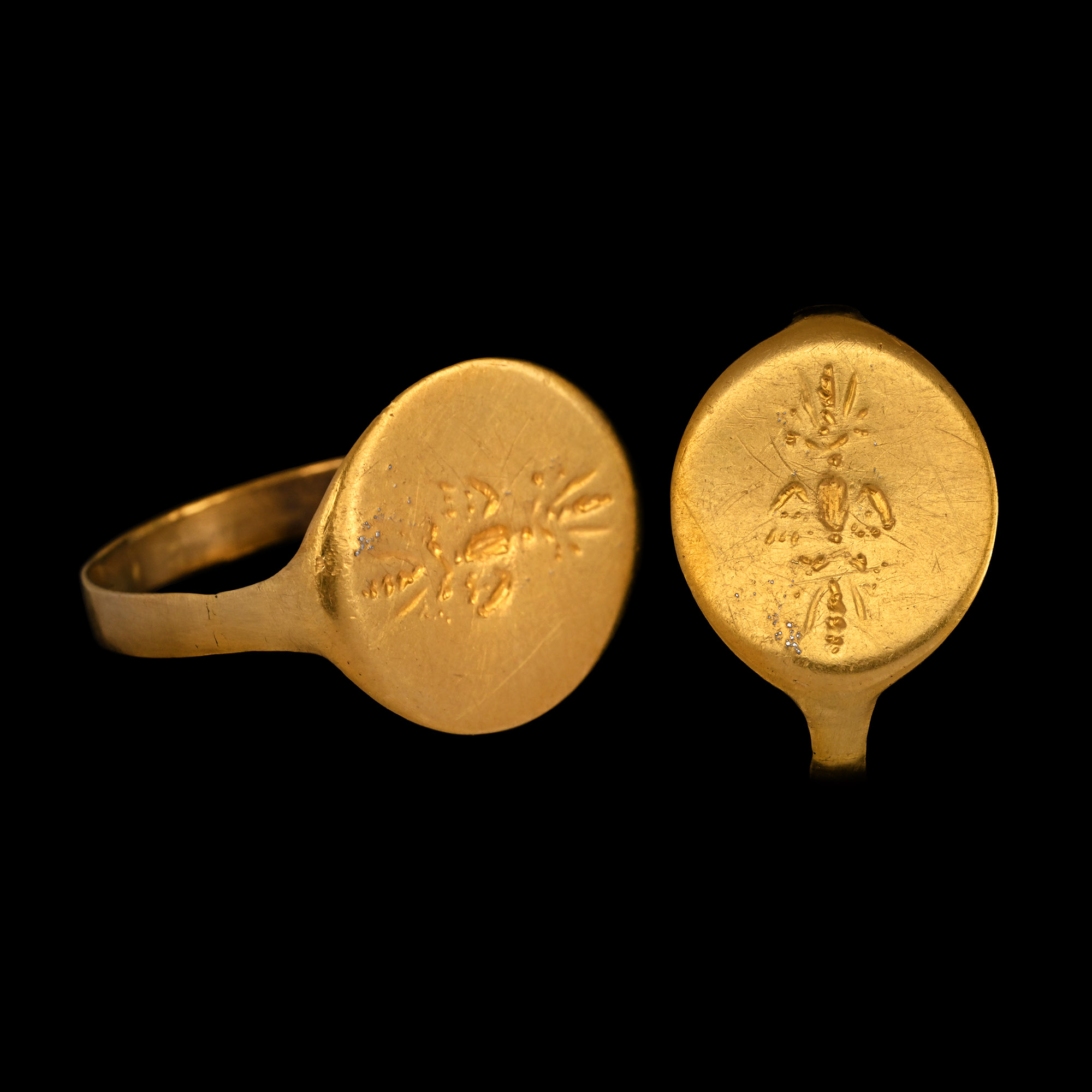 Greek Gold Ring with Thunderbolt
