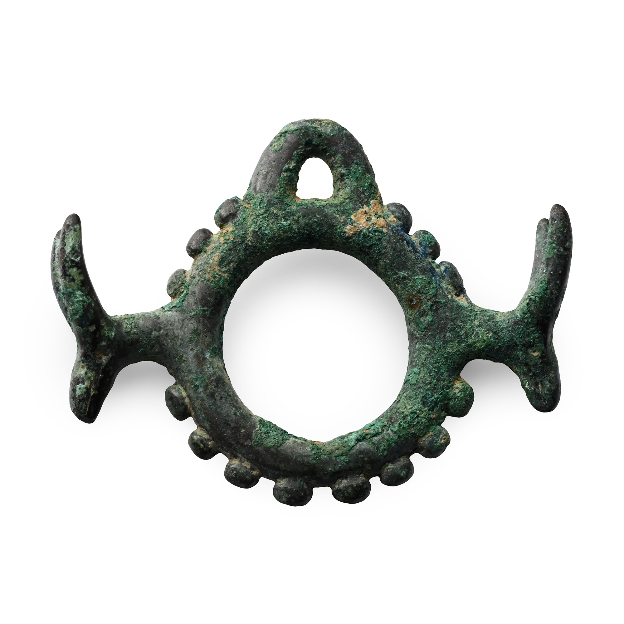 Luristan Bronze Pendant with Animal Heads