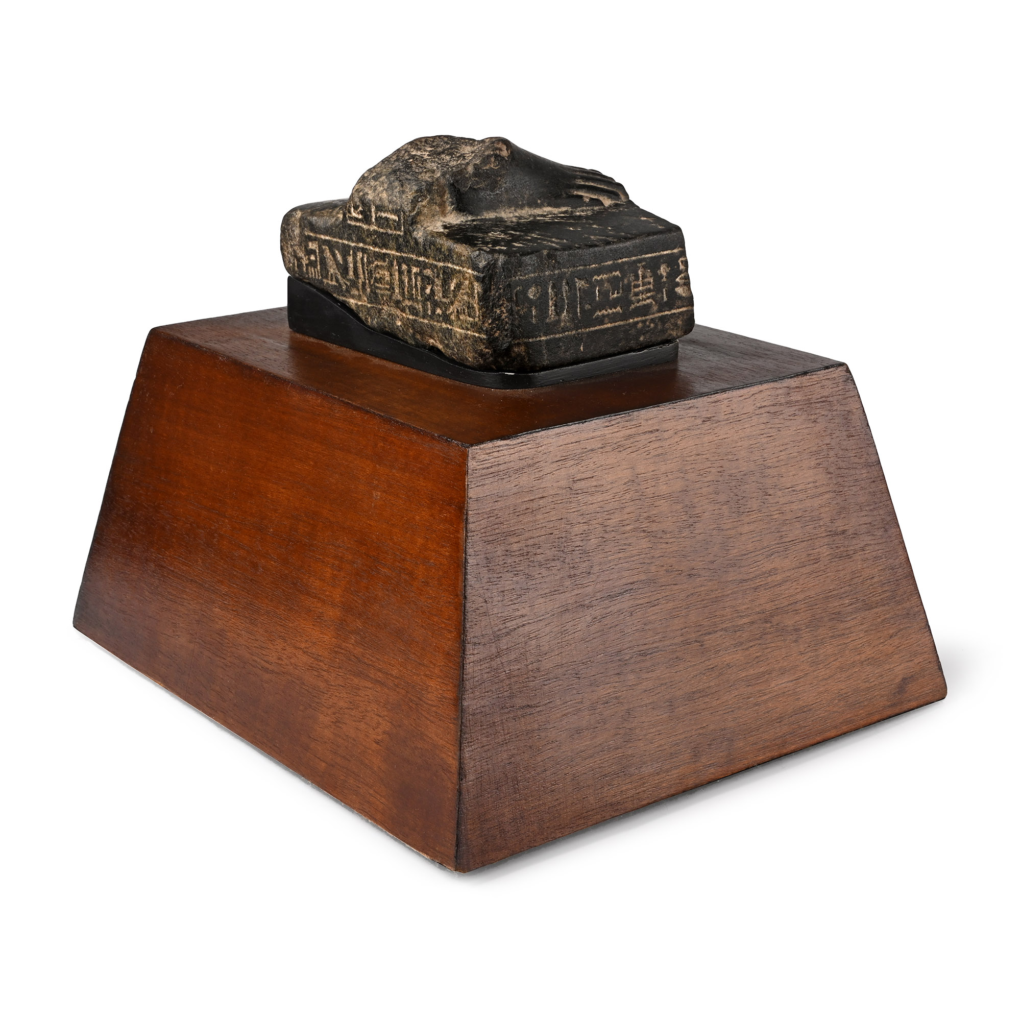Egyptian Basalt Statue Base For The Priest Hor-sa-aseti