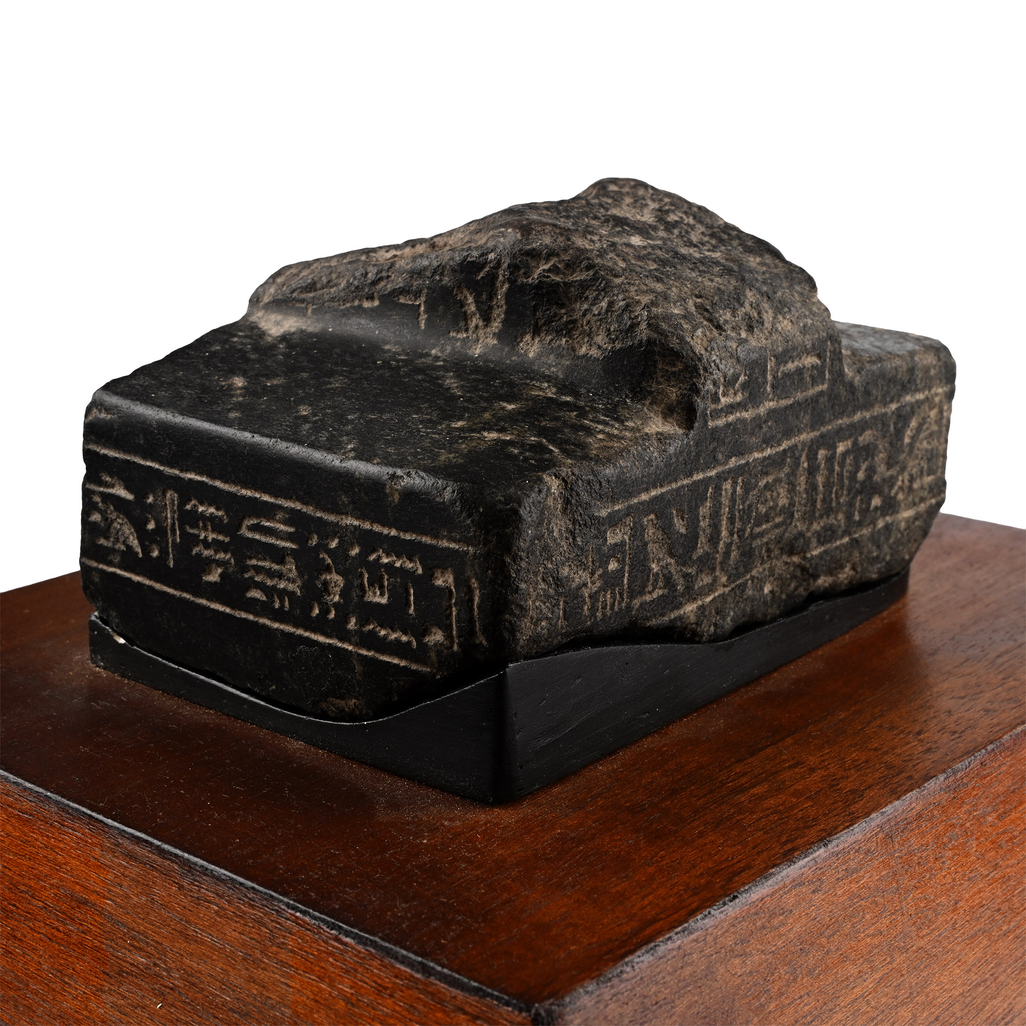 Egyptian Basalt Statue Base For The Priest Hor-sa-aseti