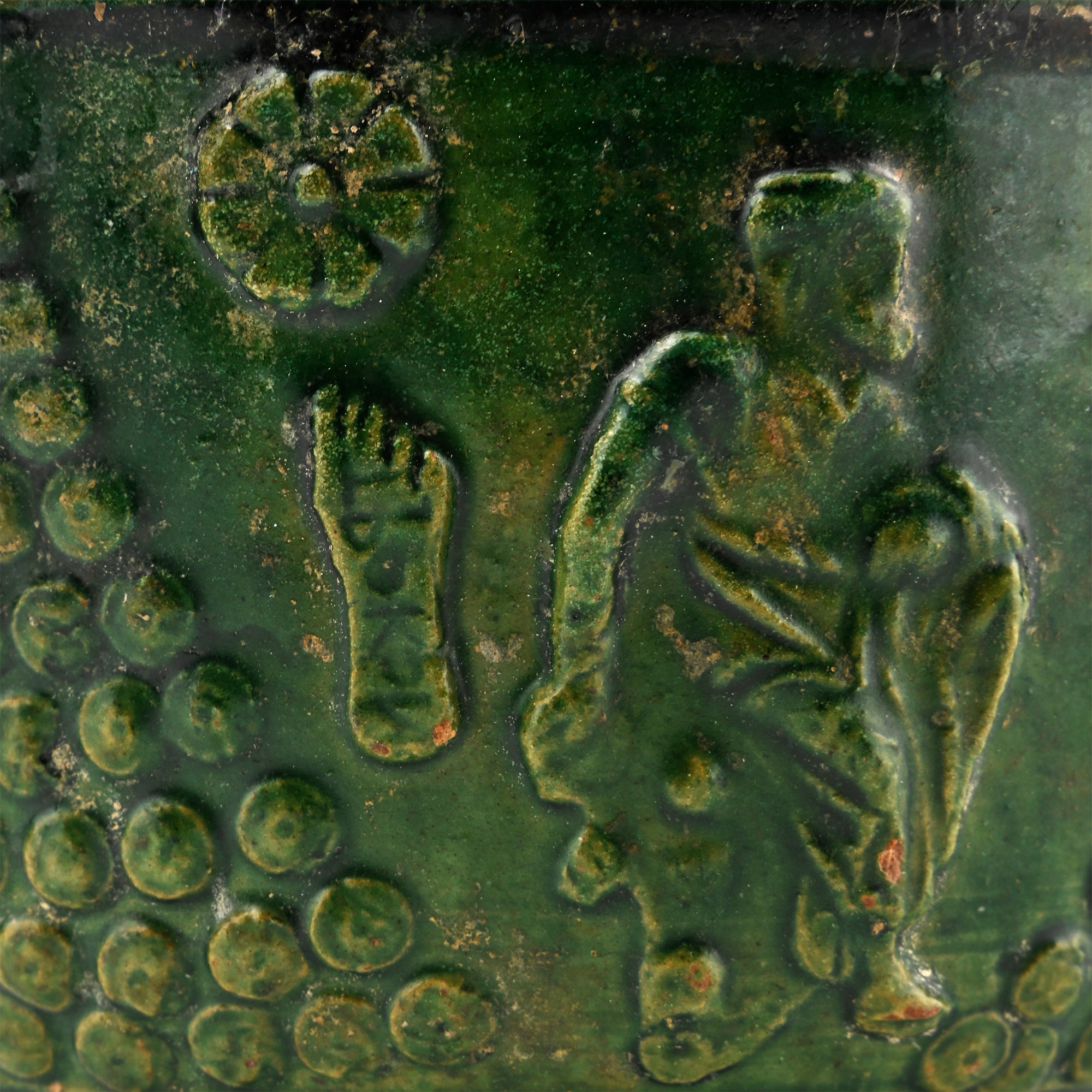 Roman Green Glazed Terracotta Cup with Signature
