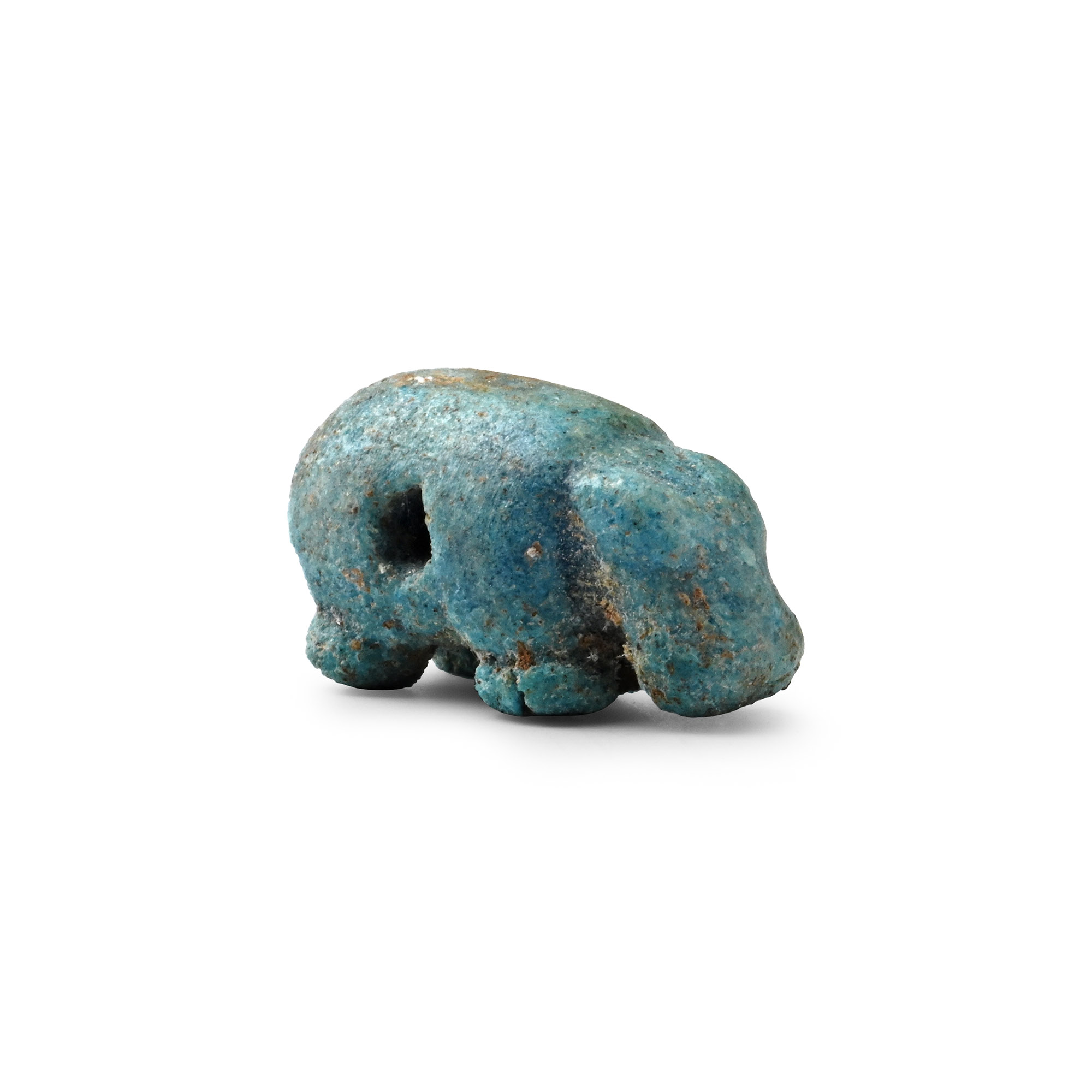 Egyptian Light Blue Faience Hippopotamus Amulet