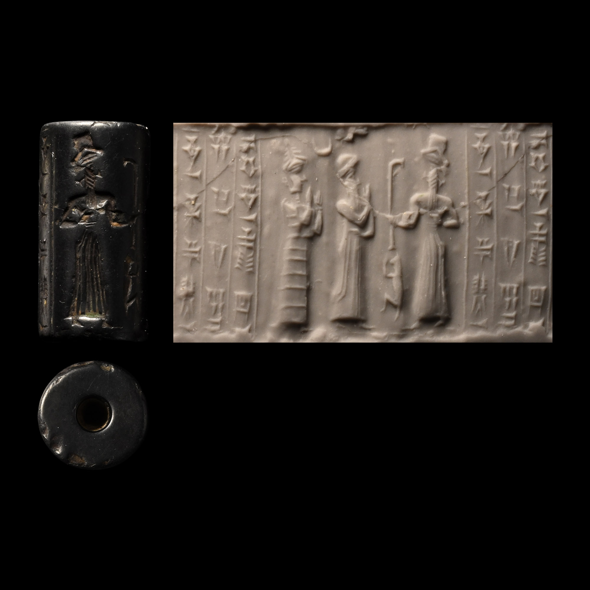 Old Babylonian Hematite Cylinder Seal for Ahi-shagish, son of Sinia, Servant of Amurru
