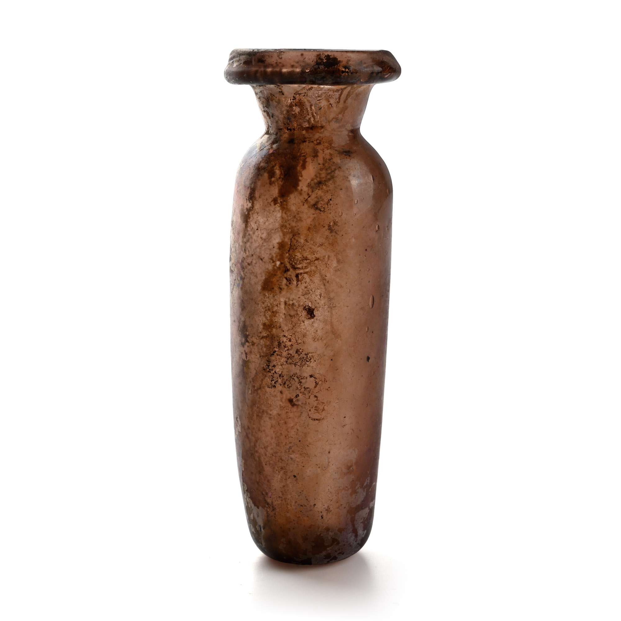 Roman Aubergine Glass Flask