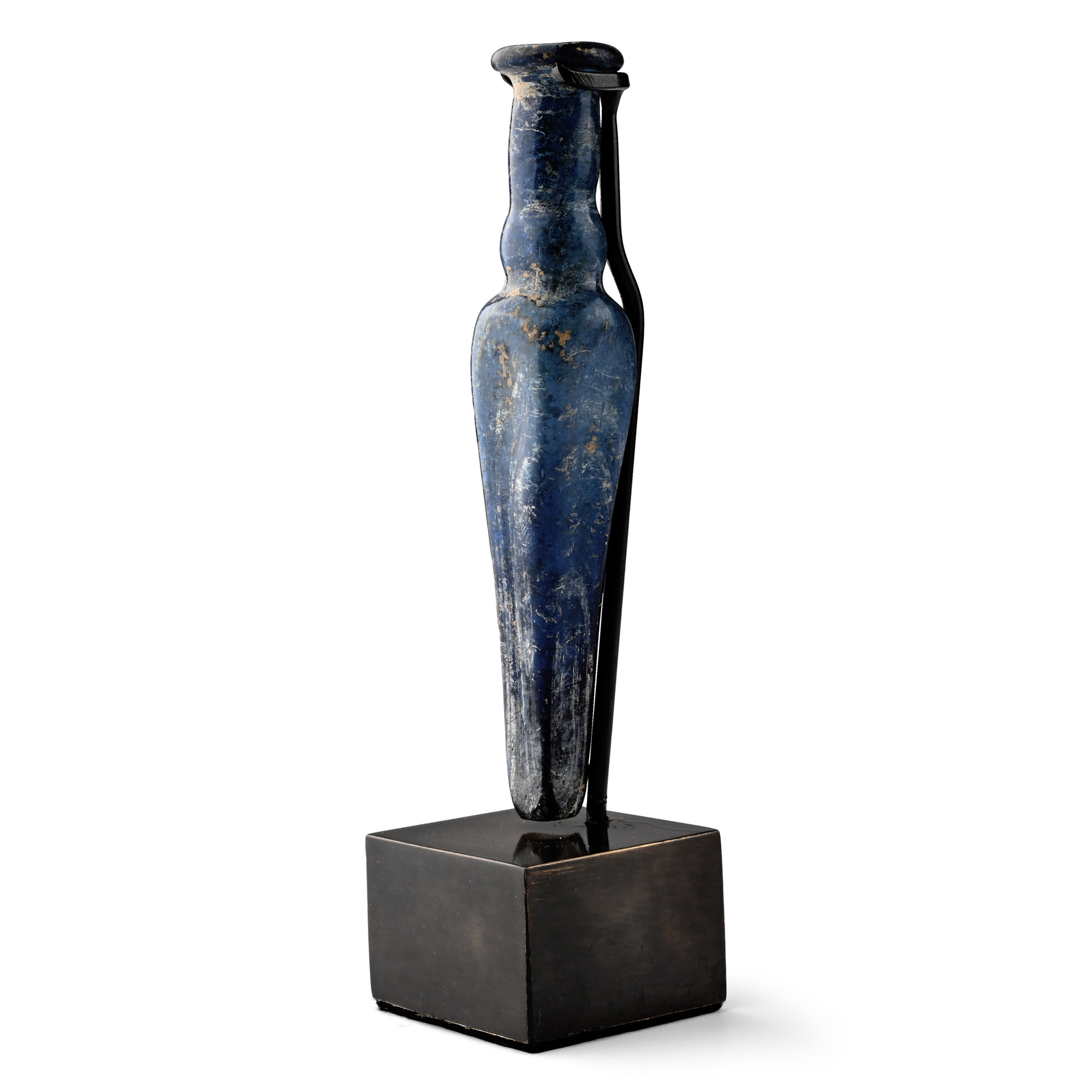 Roman Fine Blue Glass Flask